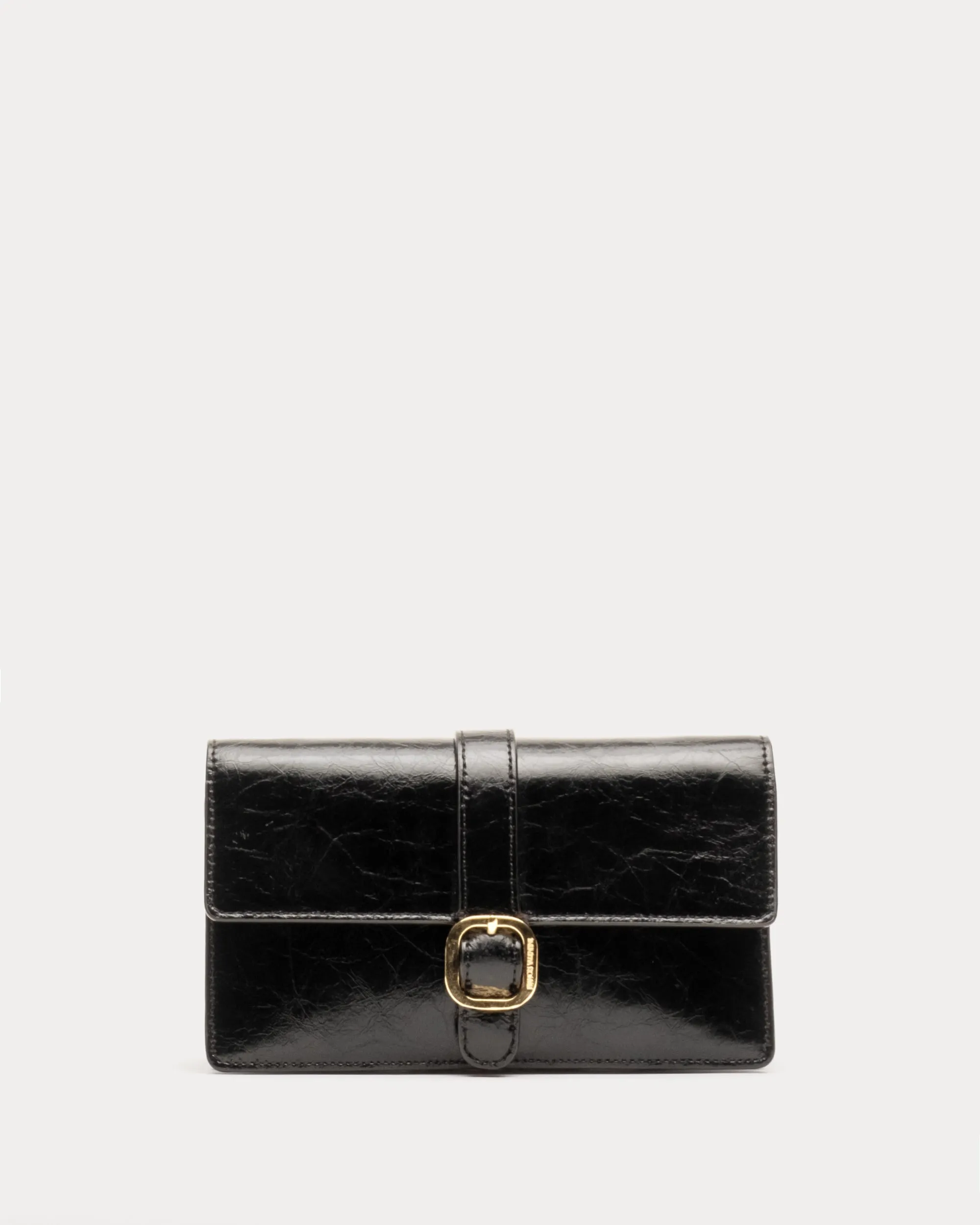 Accordion Wallet - Crinkled Leather Black