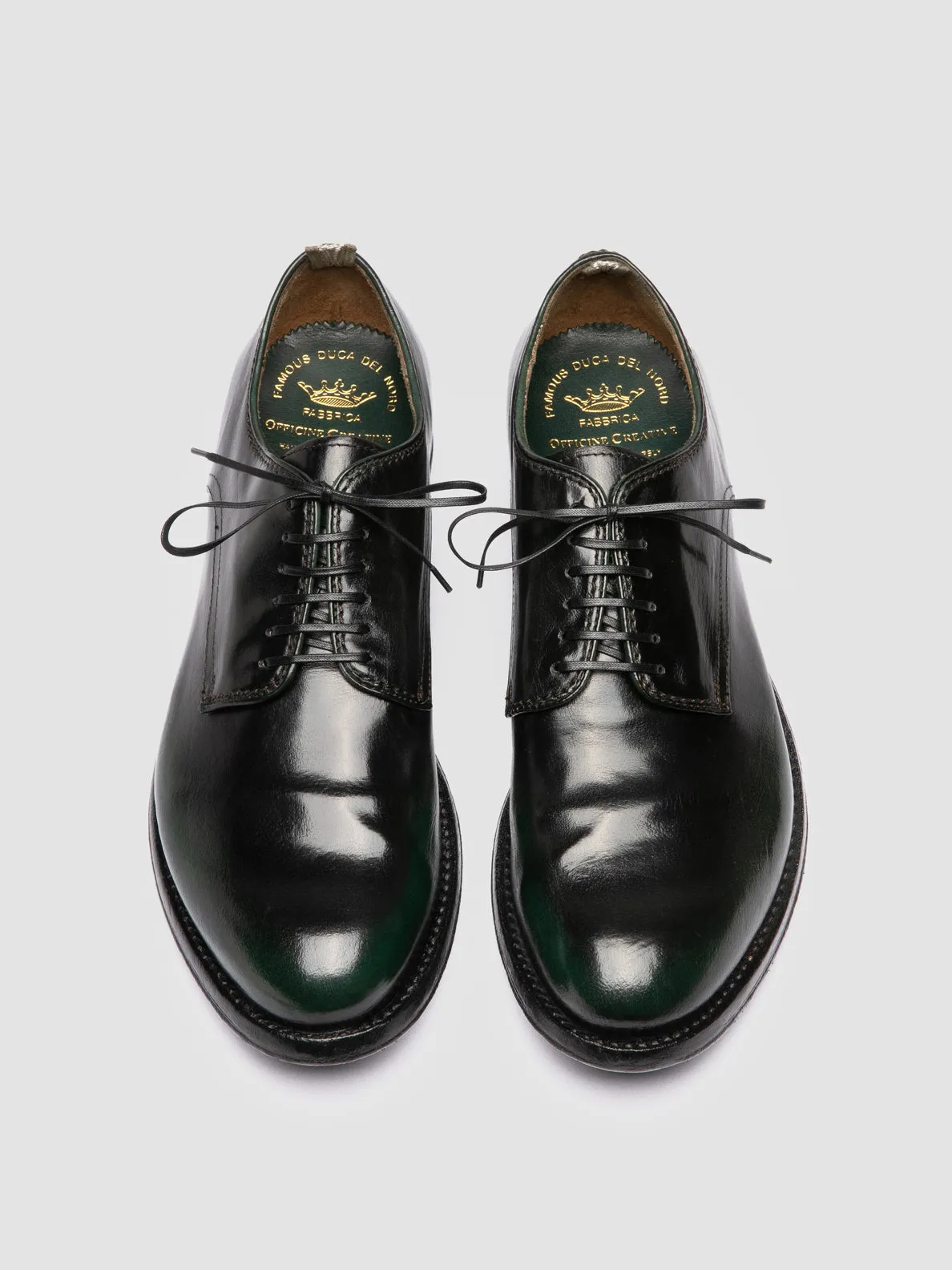 ANATOMIA 012 - Green Leather Derby Shoes