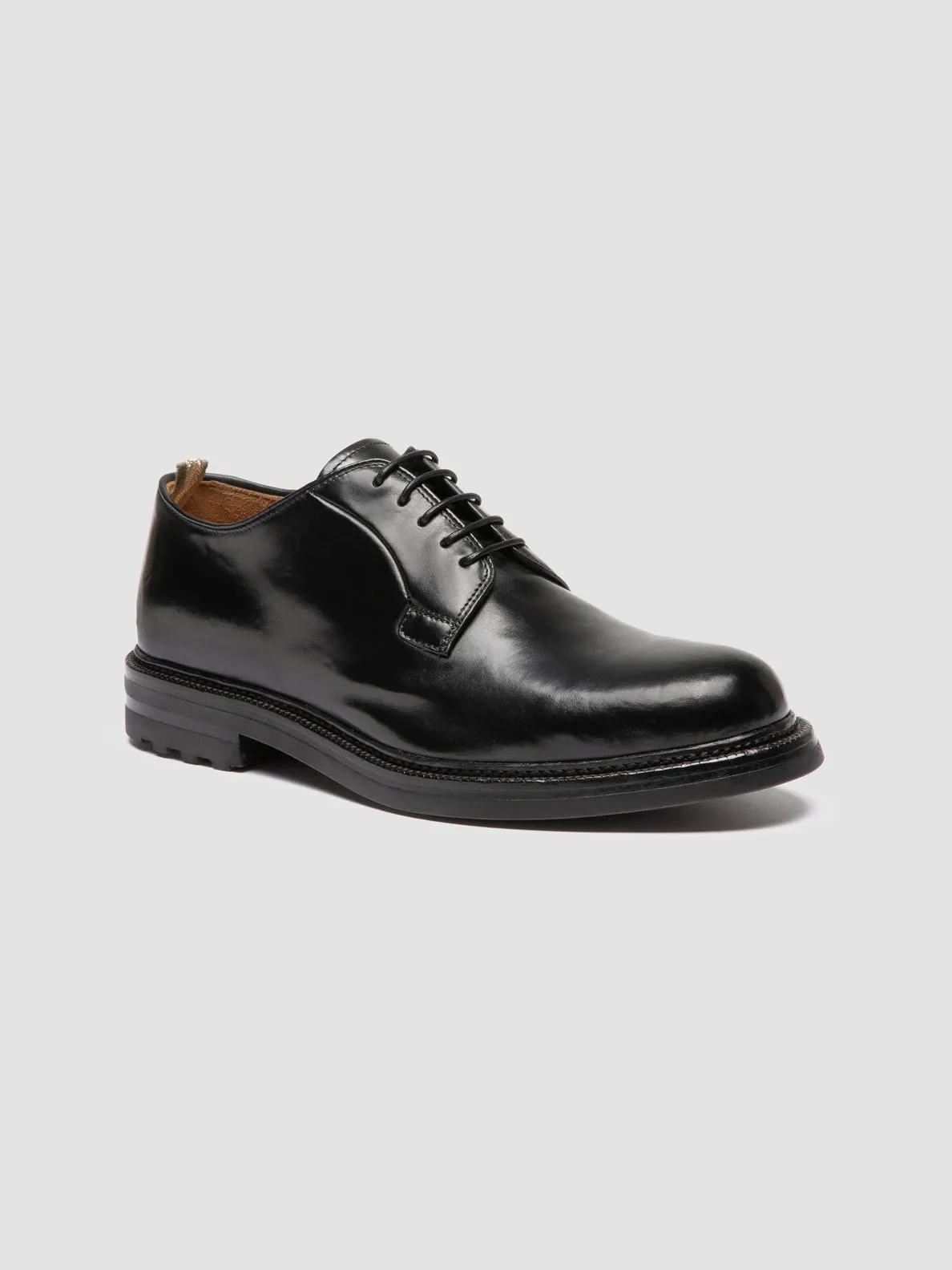 ASTON FLEXI 001 - Black Leather Derby Shoes