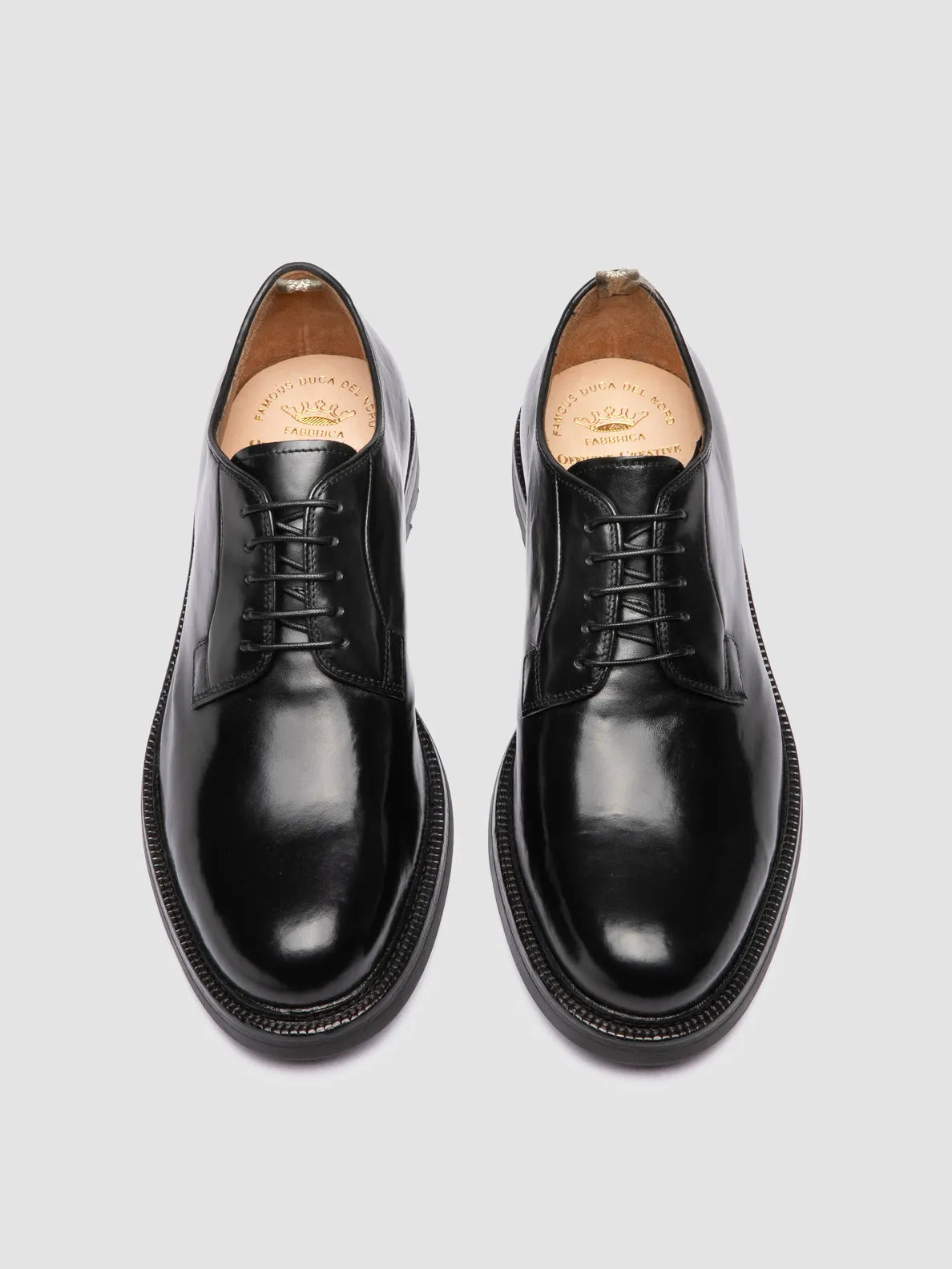 ASTON FLEXI 001 - Black Leather Derby Shoes