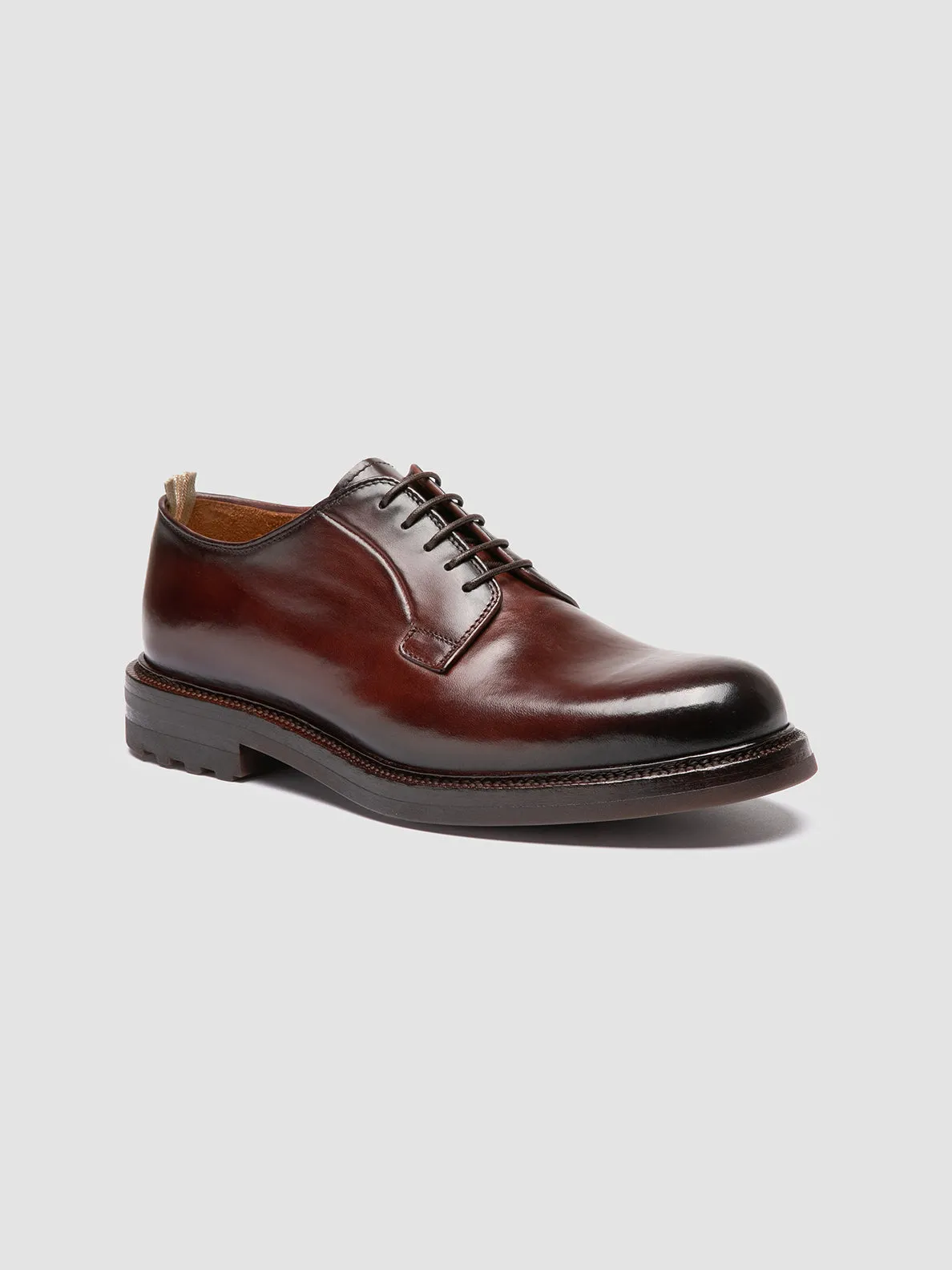 ASTON FLEXI 001 - Burgundy Leather Derby Shoes