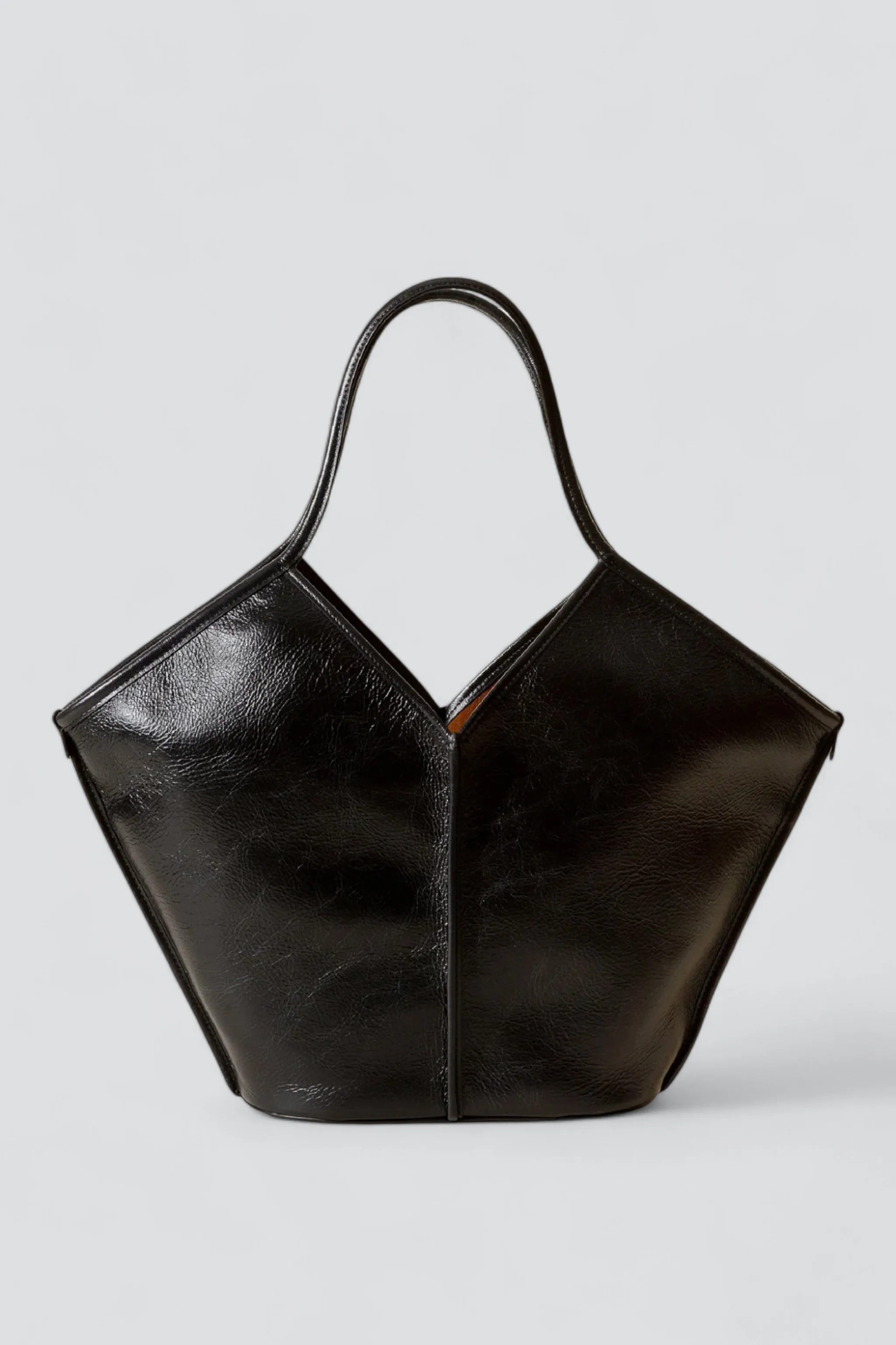 Black Calella Distressed Leather Tote Bag