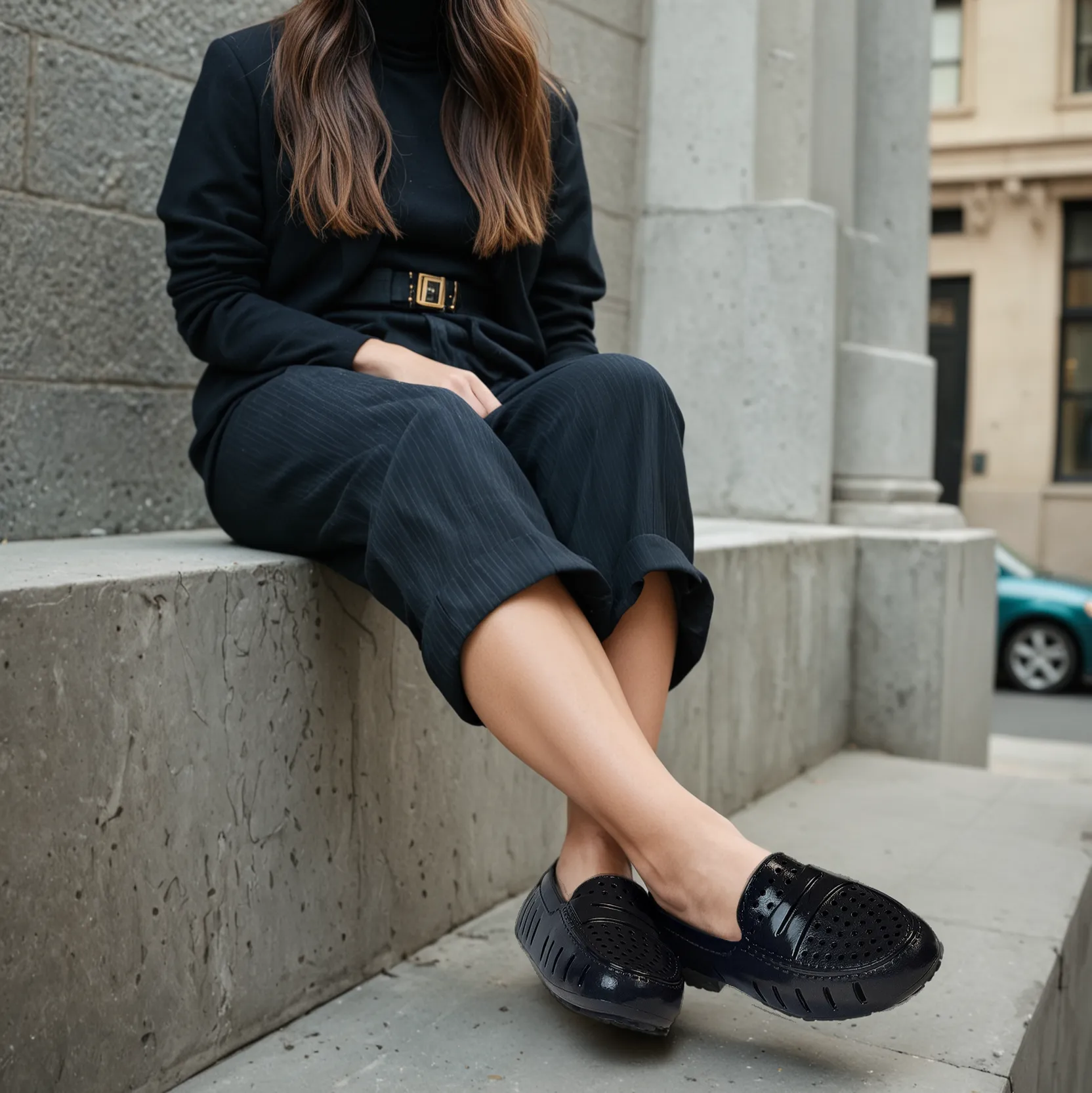BLACK PATENT POSH 4P