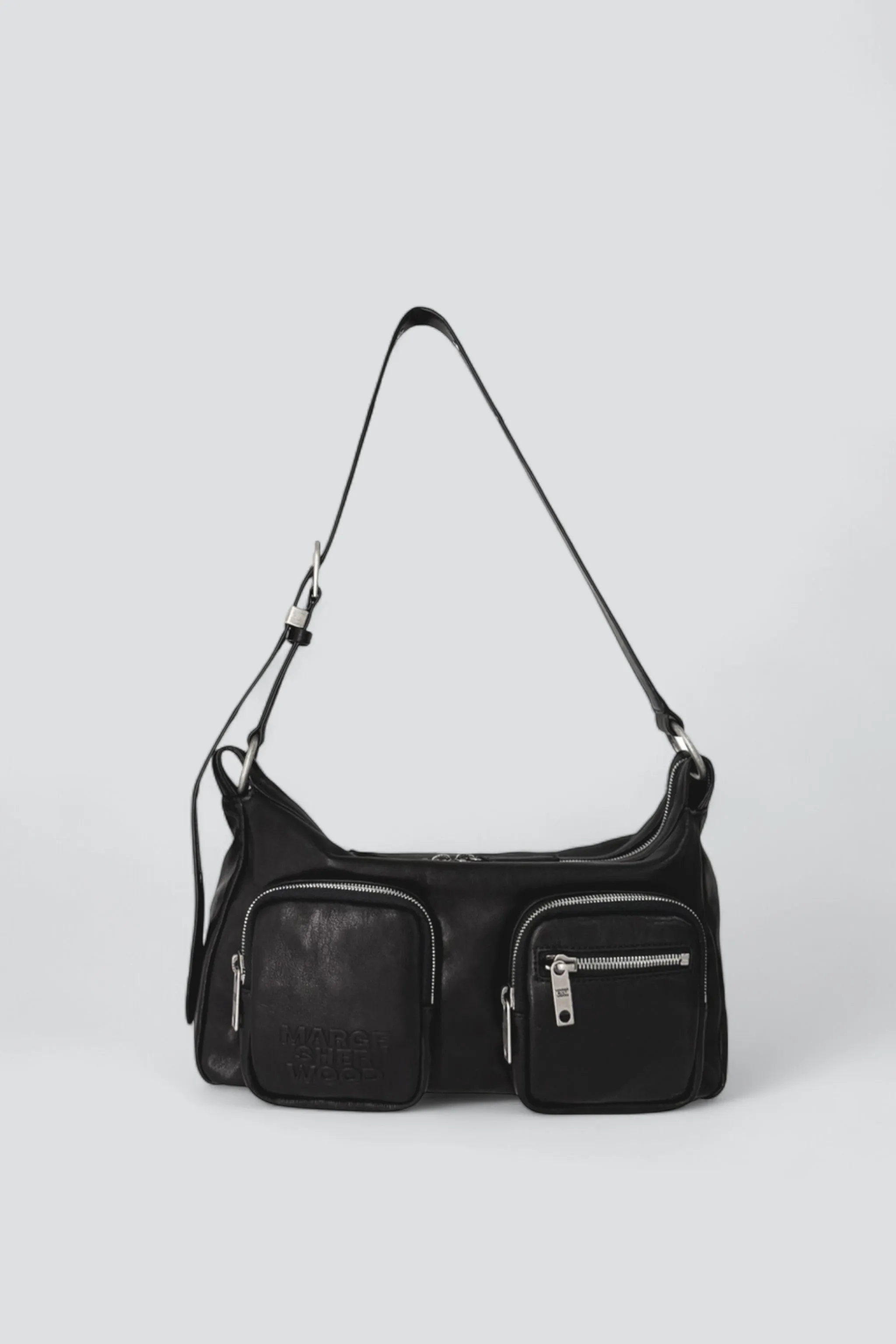 Black Washed Nappa Outpocket Hobo