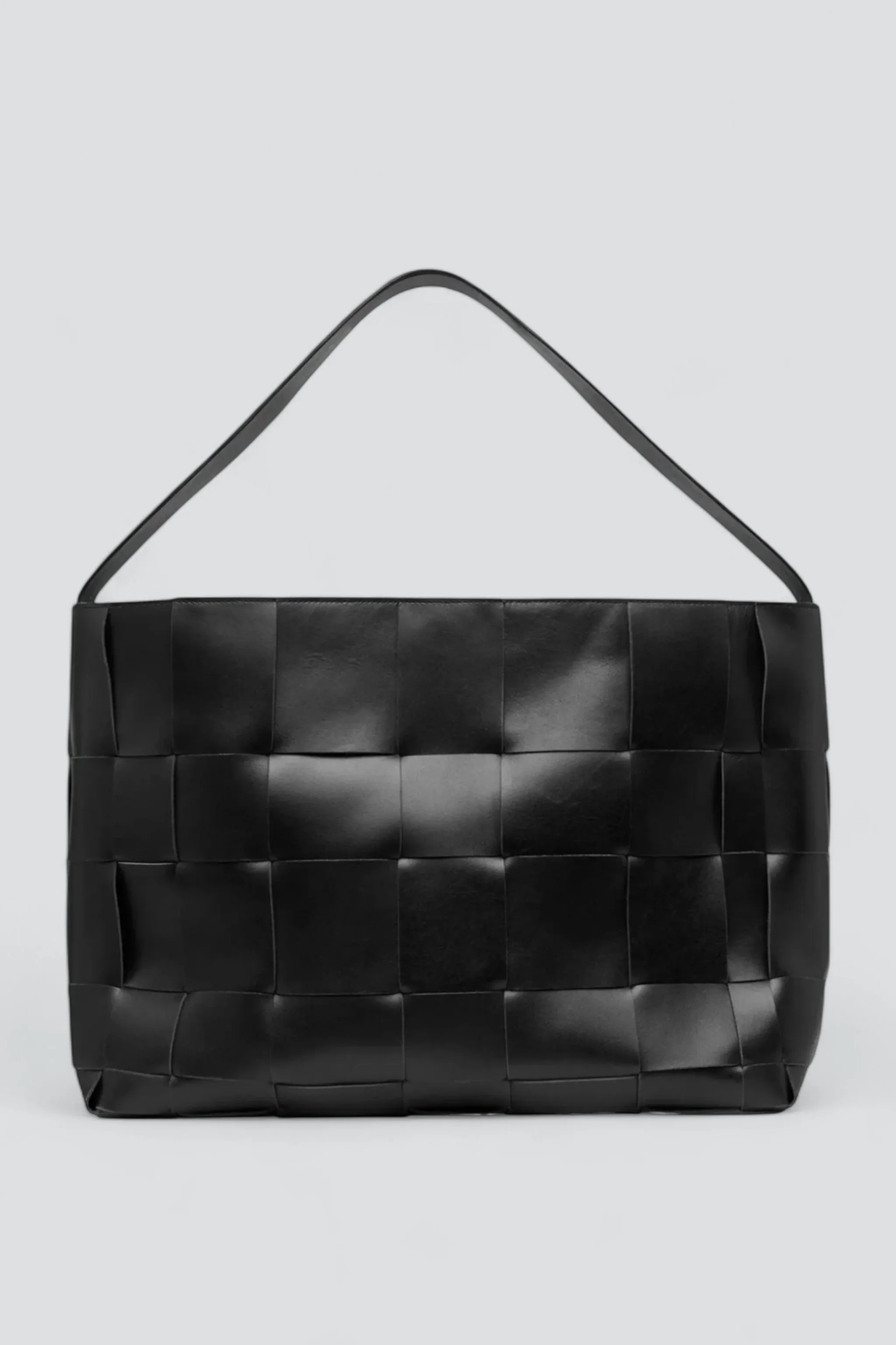 Black Woven Large Tote