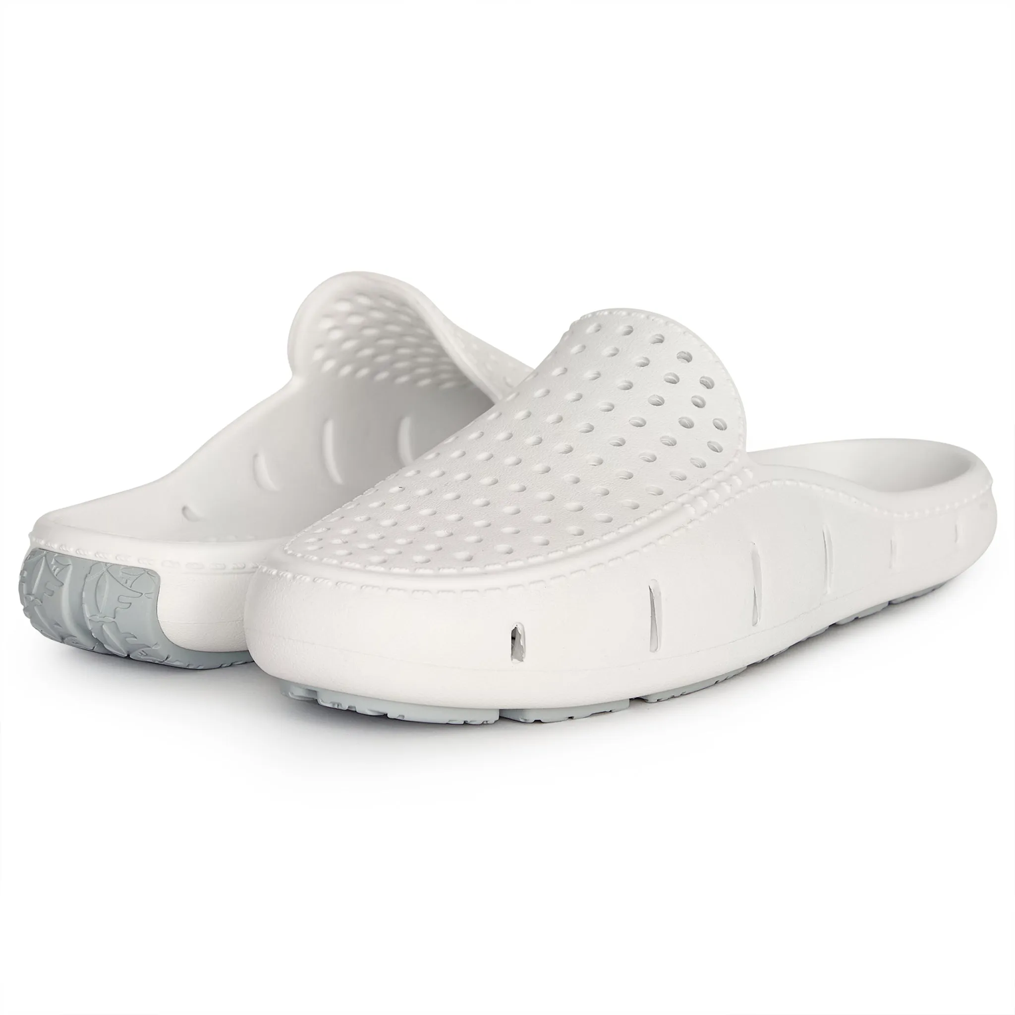 BRIGHT WHITE/HARBOR MIST GRAY SUNSET SLIDE - WOMENS