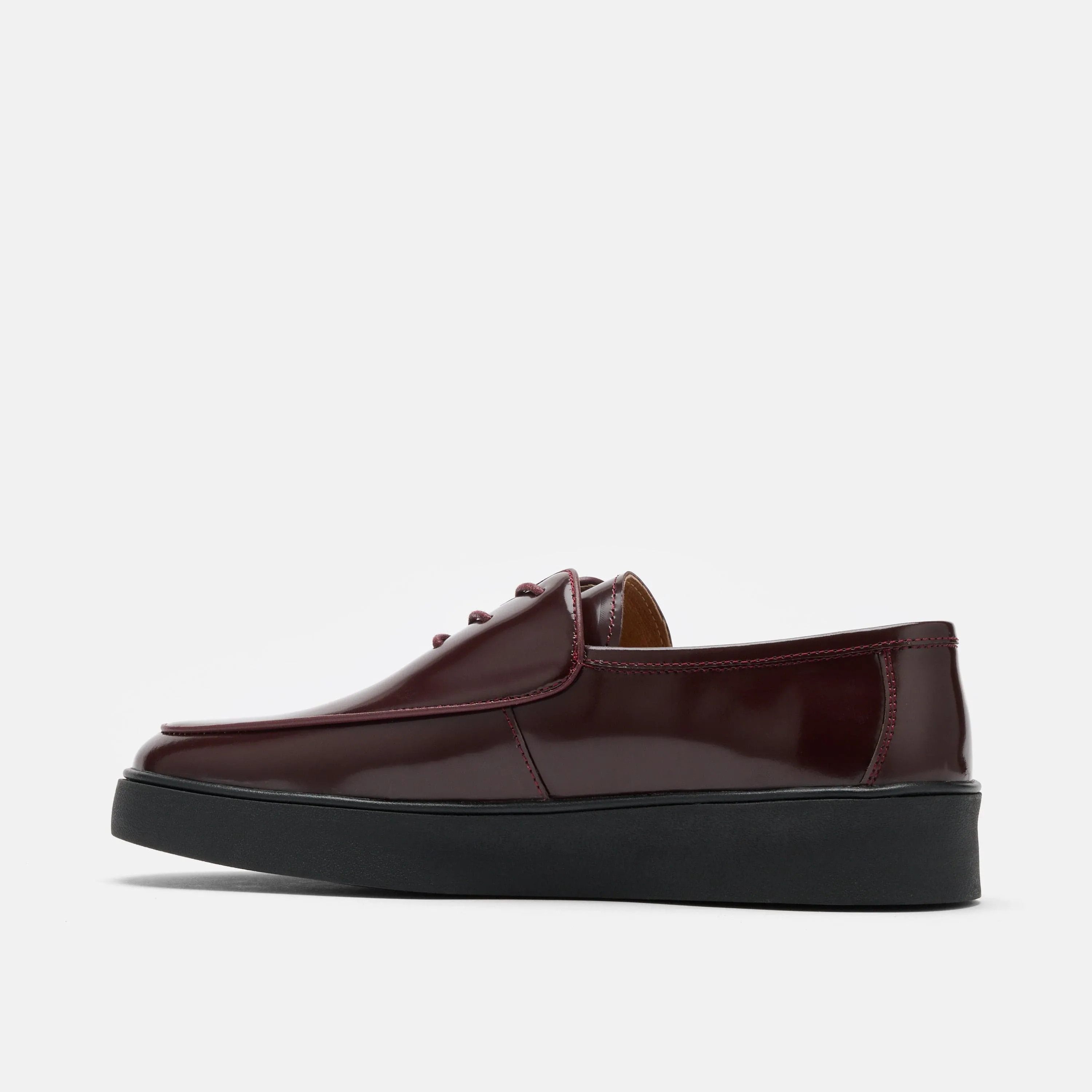Cannes Burgundy Patent Leather Lace-Up Sneakers