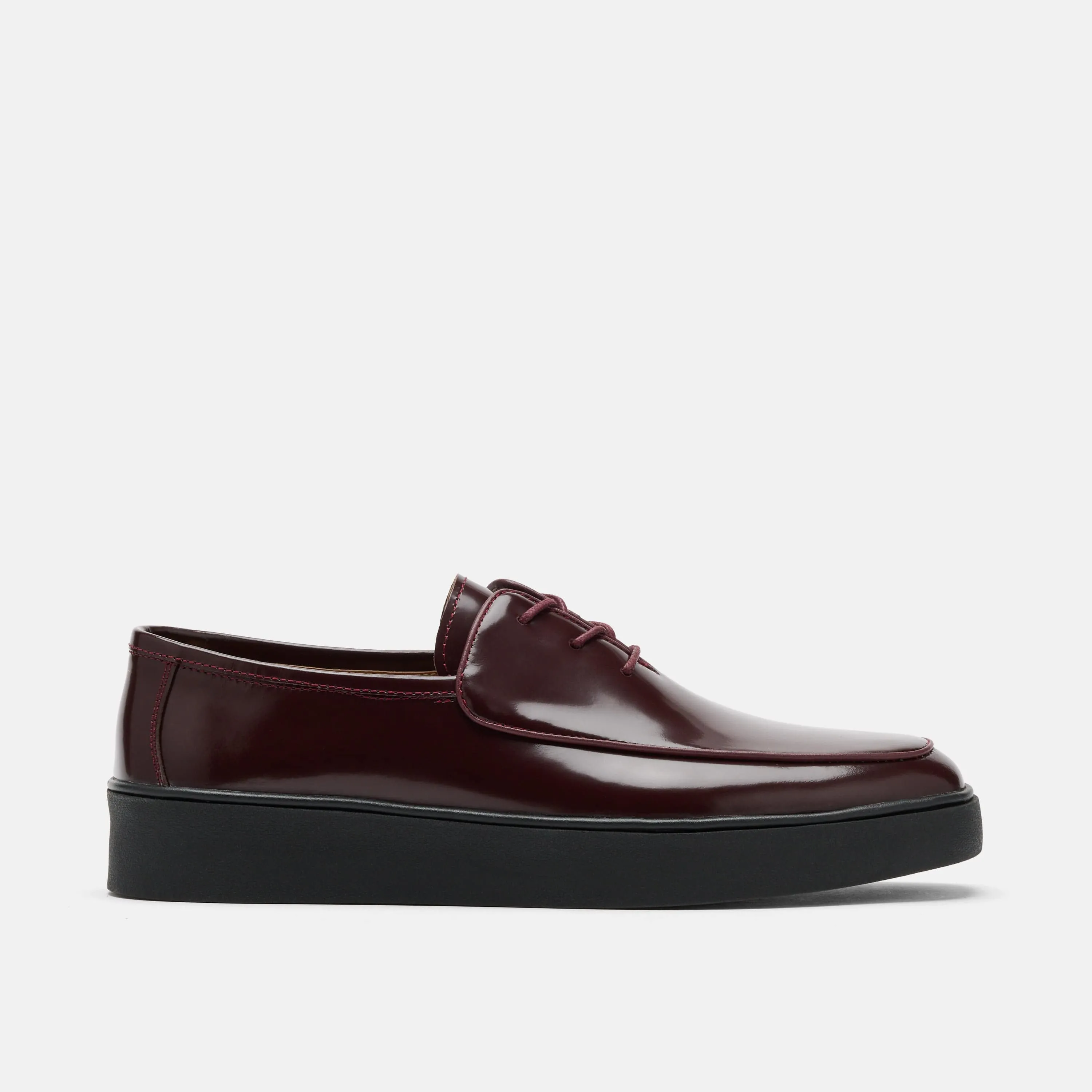 Cannes Burgundy Patent Leather Lace-Up Sneakers