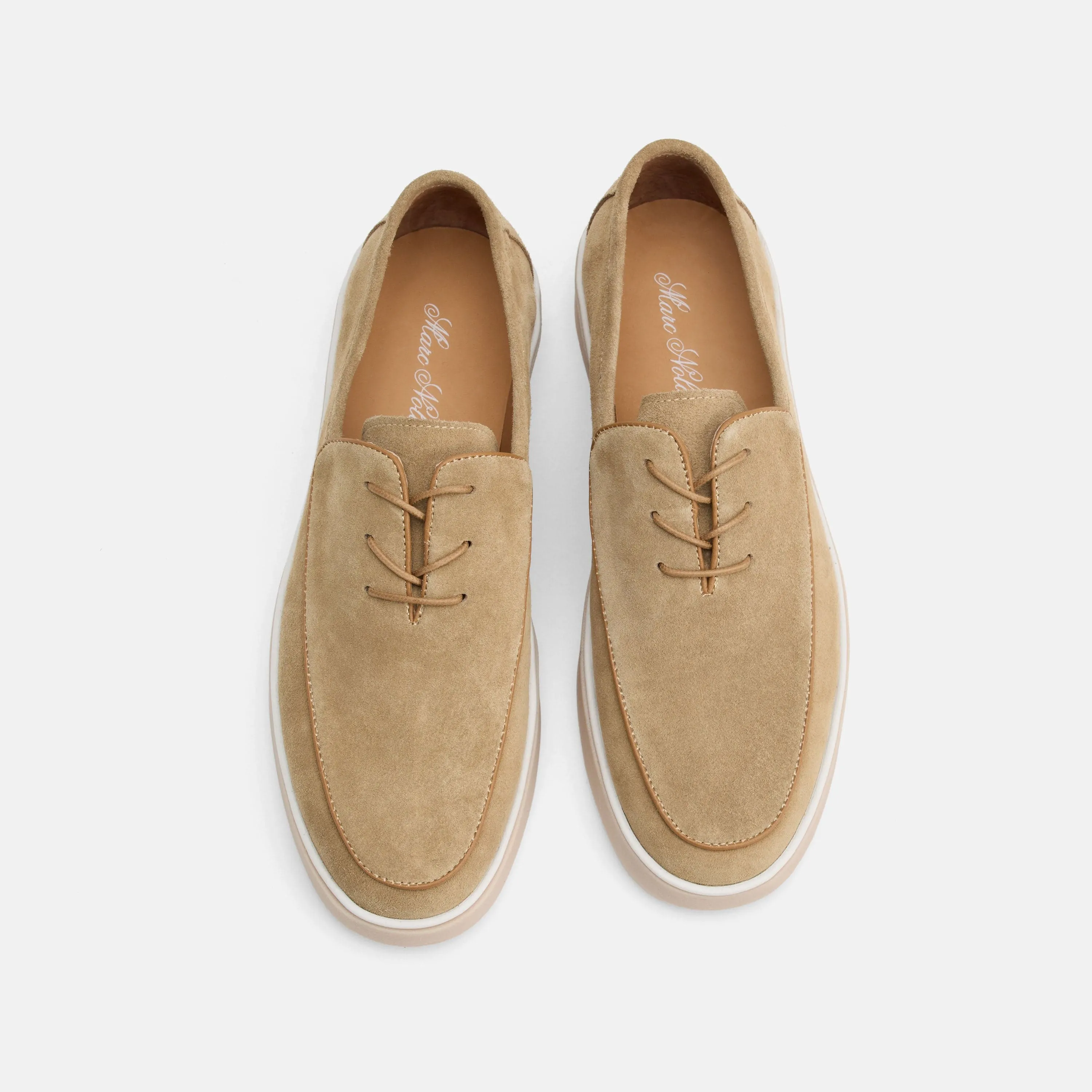 Cannes Tan Suede Lace-Up Sneakers