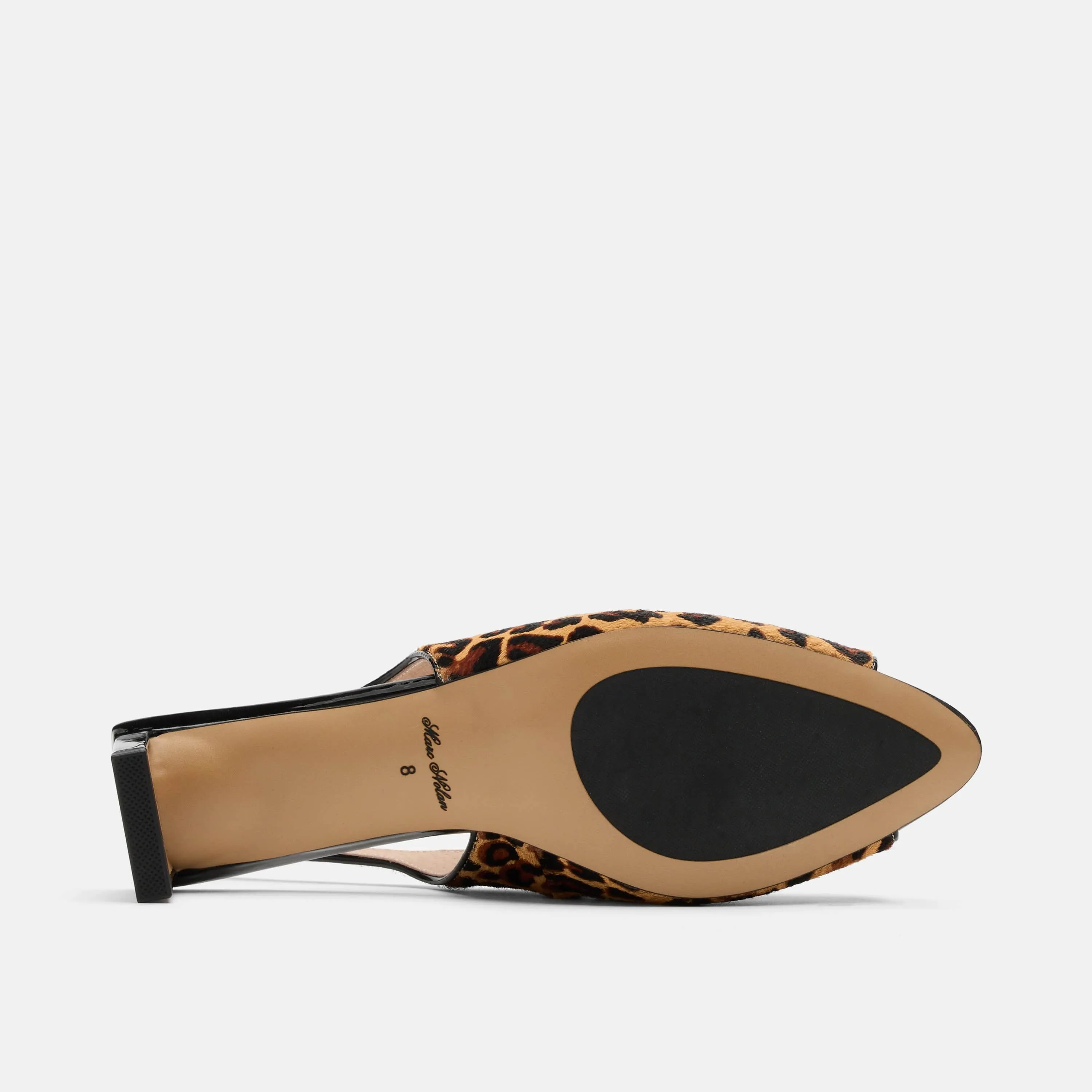 Carmen Leopard Suede Slingback Peep Toe Heels