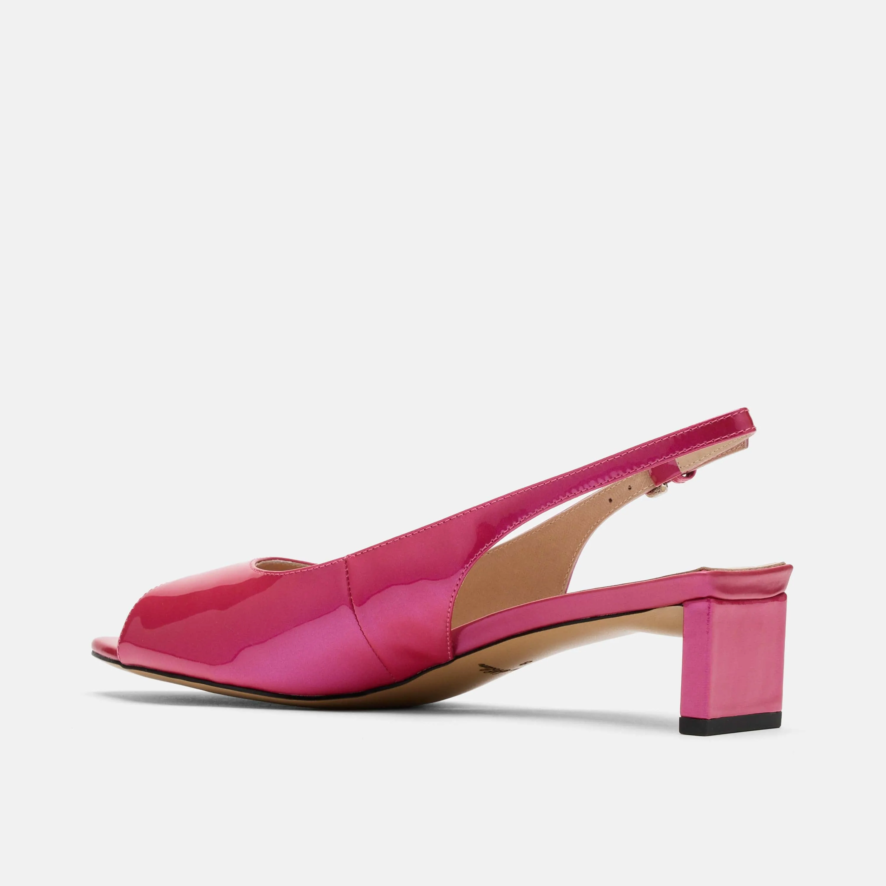 Carmen Magenta Patent Leather Slingback Peep Toe Heels
