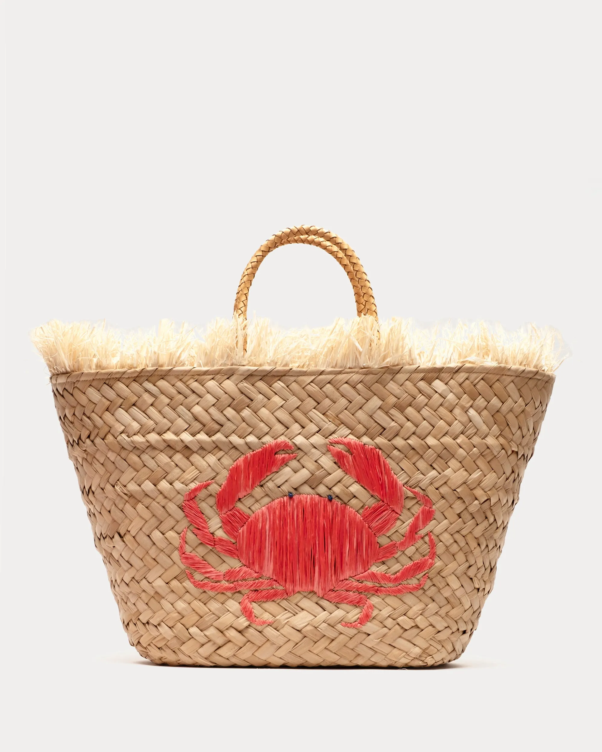 Embroidered Crab Tote - Red