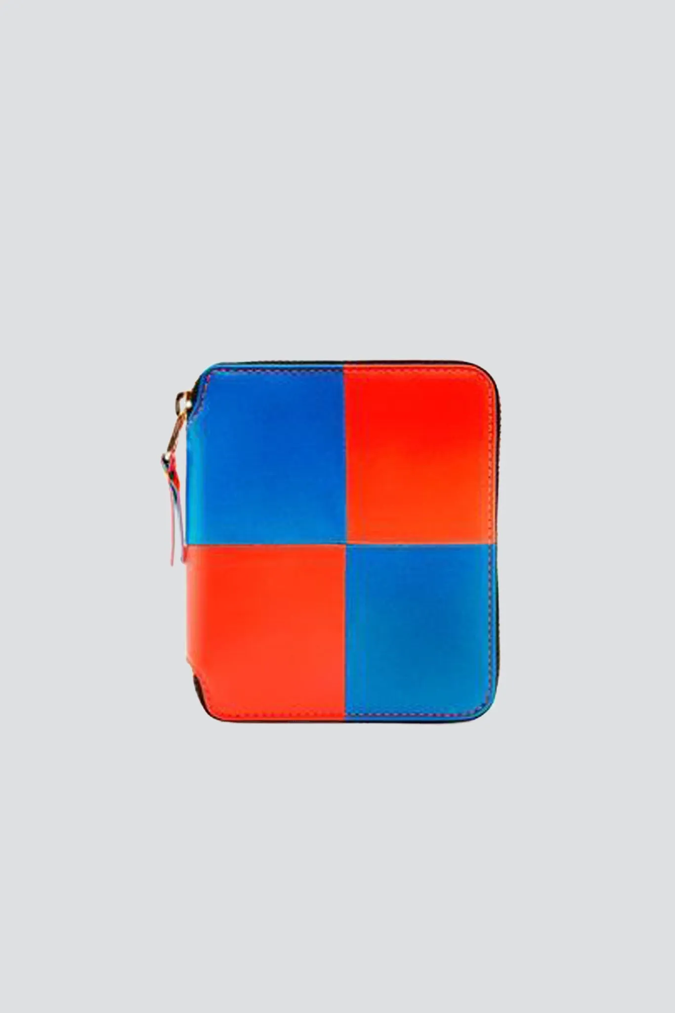 Fluo Squares Leather Wallet - Blue/Orange - SA2100FS