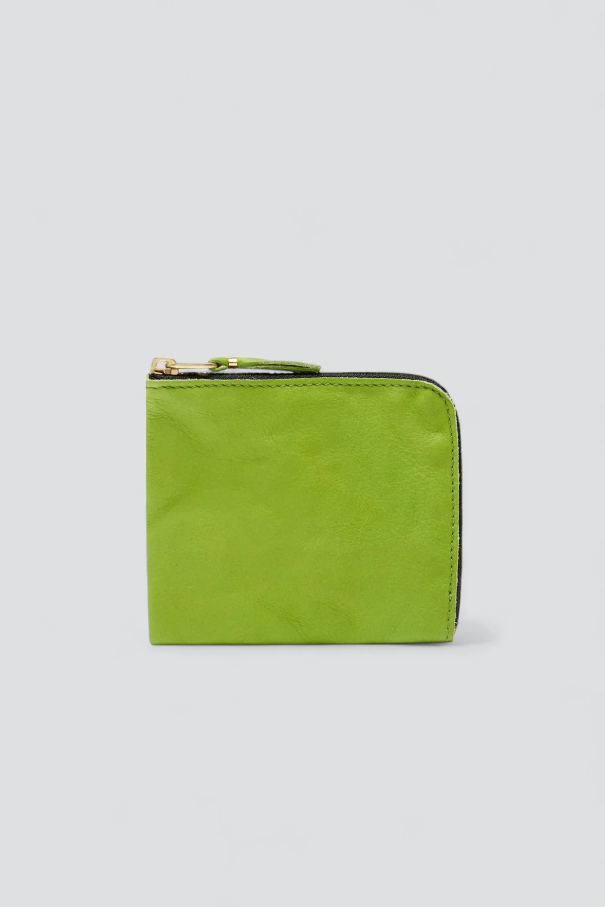 Half Zip Washed Leather Wallet - Apple Green - SA3100WW