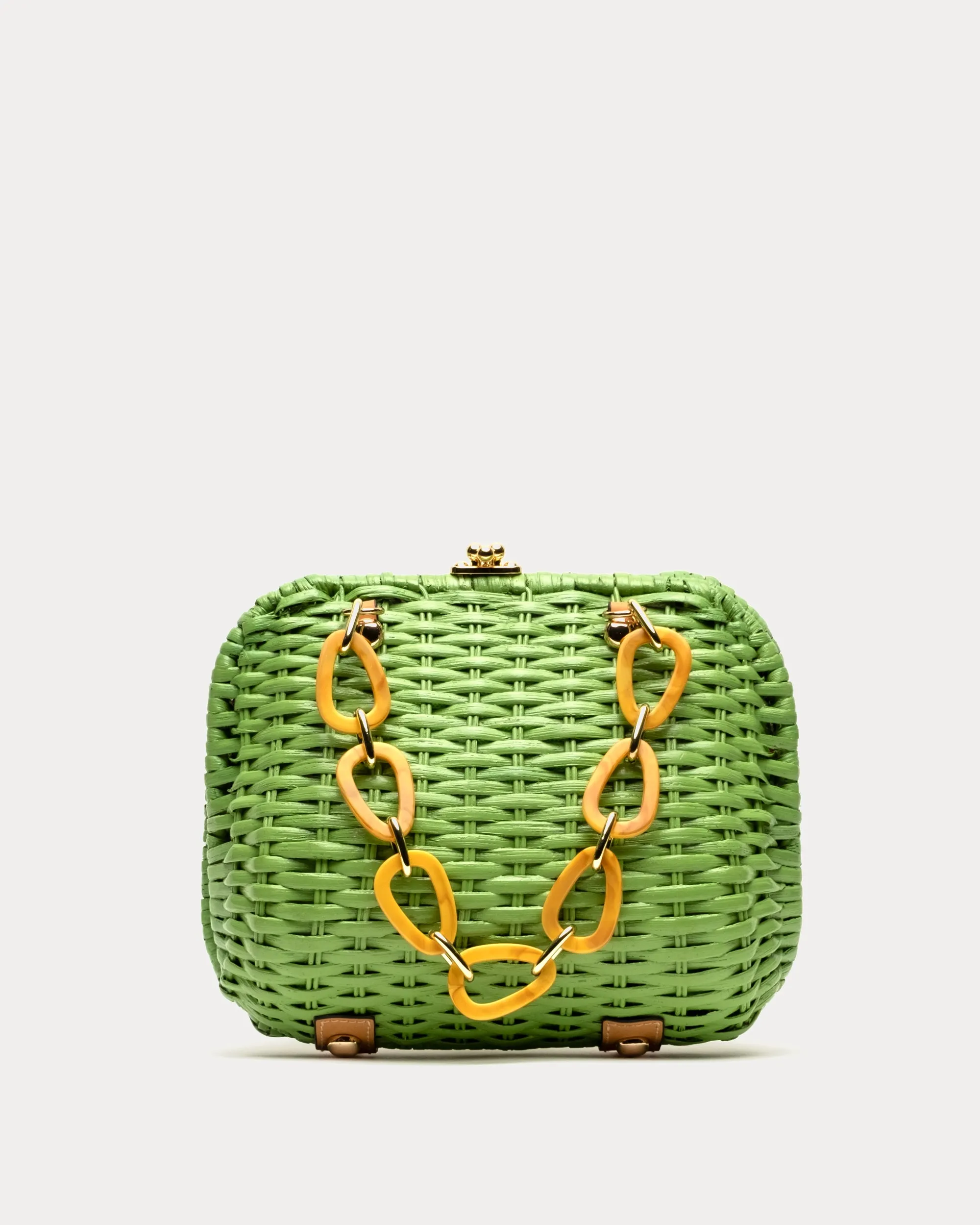 Hen Wicker Basket - Lime Green