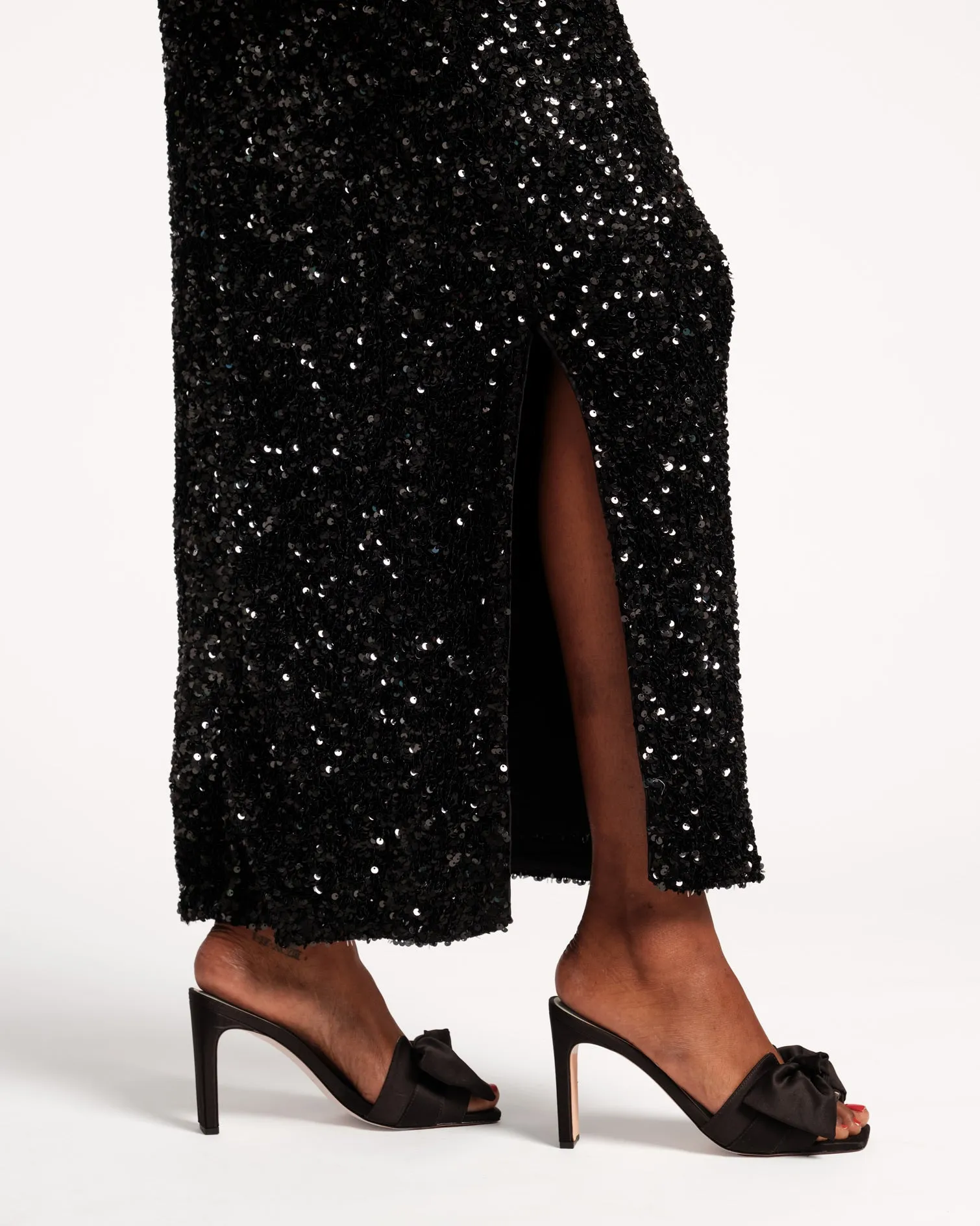 Hilary Satin Heel - Black