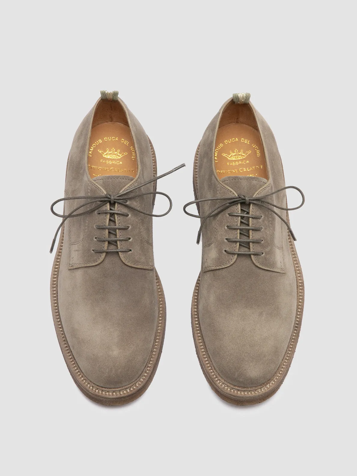 HOPKINS CREPE 115 - Grey Suede Derby Shoes