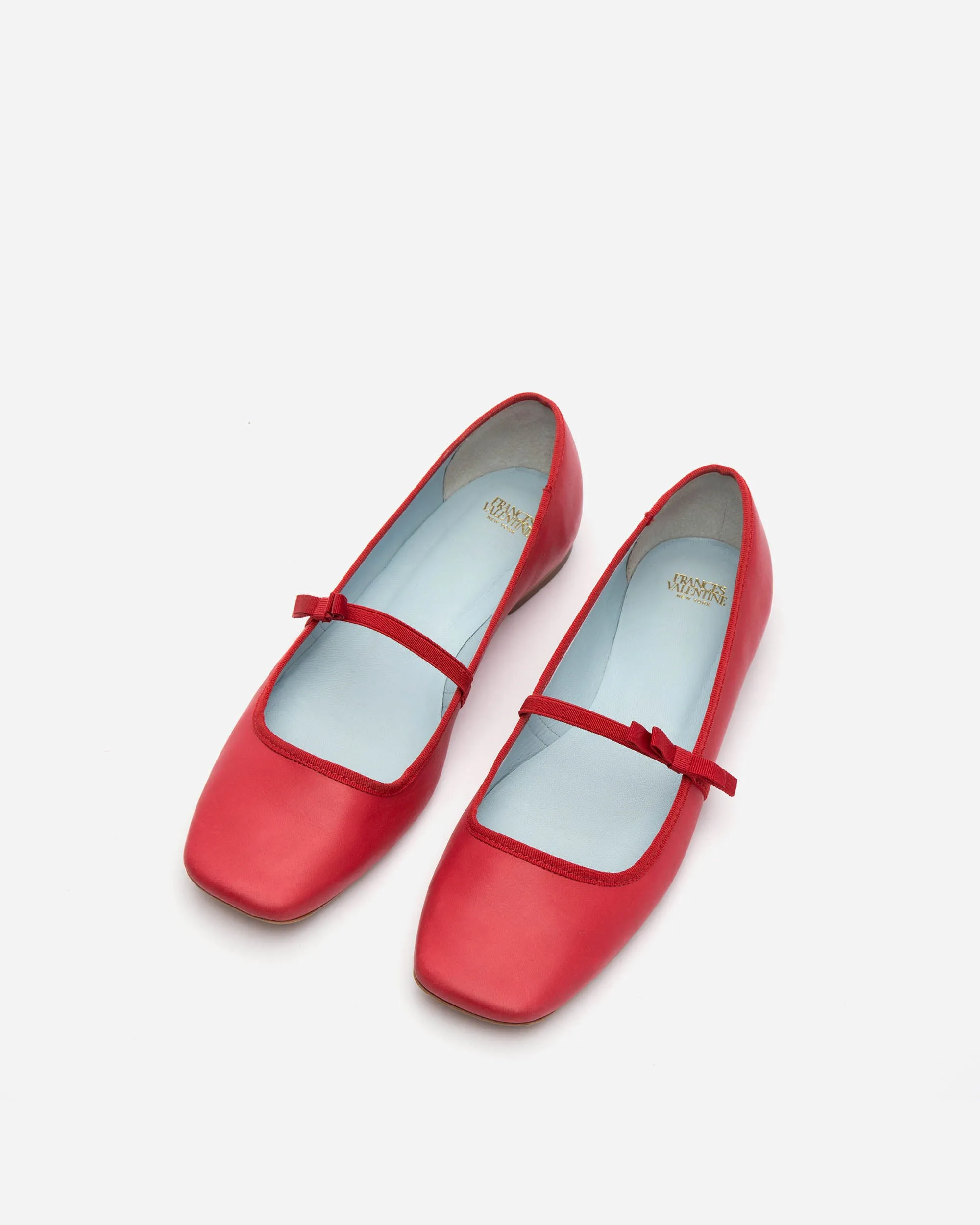 Jude Mary Jane Flat - Leather Red