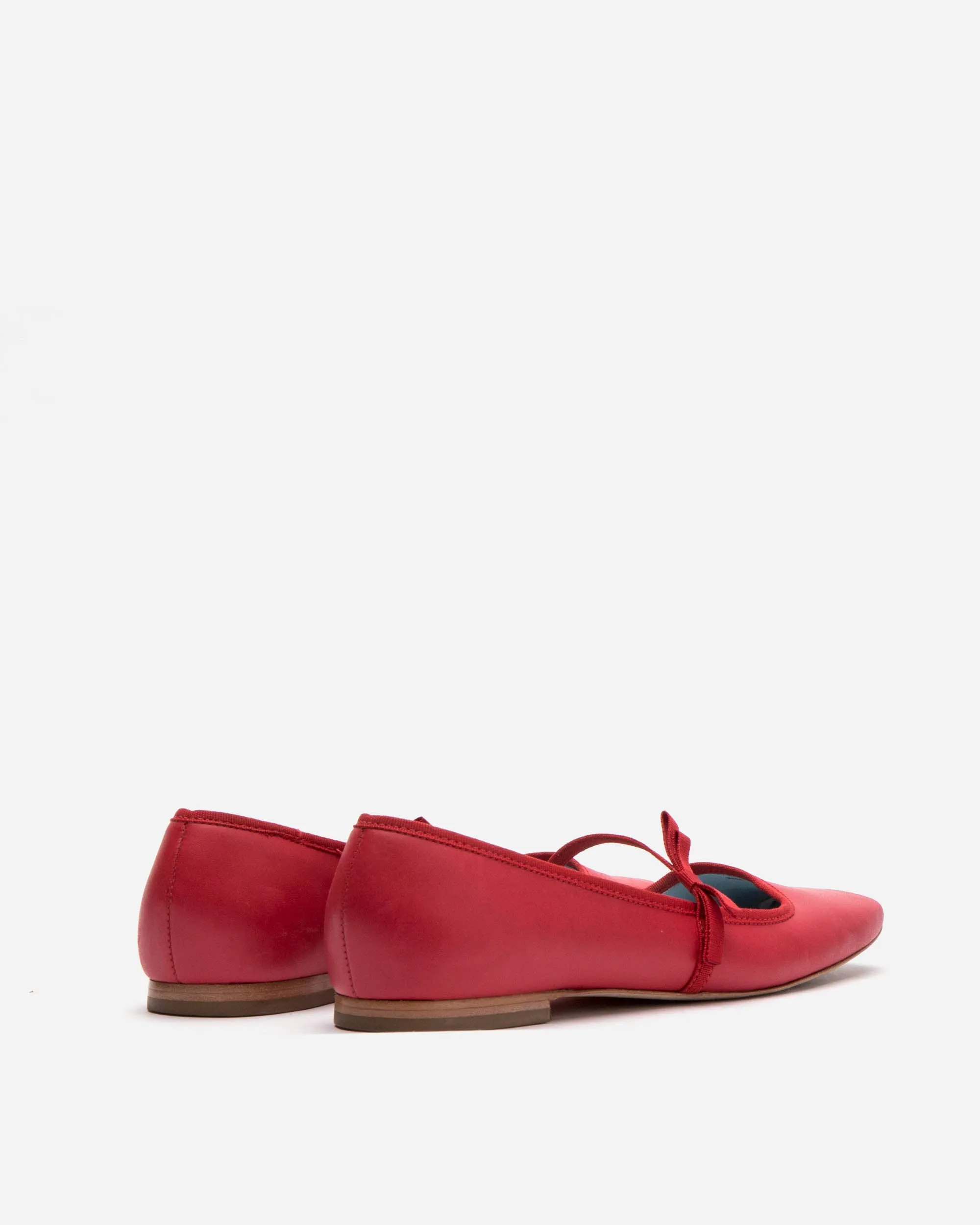 Jude Mary Jane Flat - Leather Red