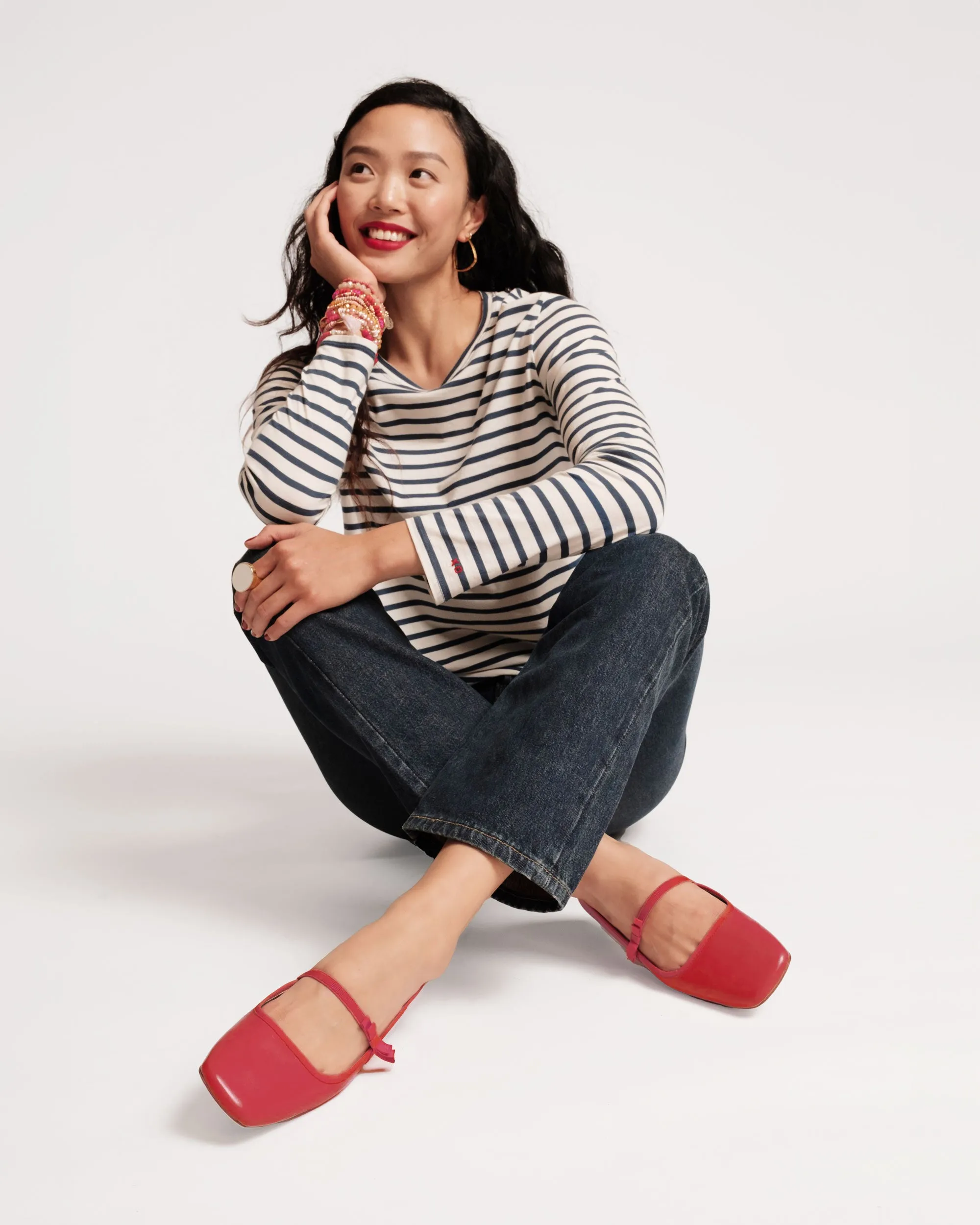 Jude Mary Jane Flat - Leather Red