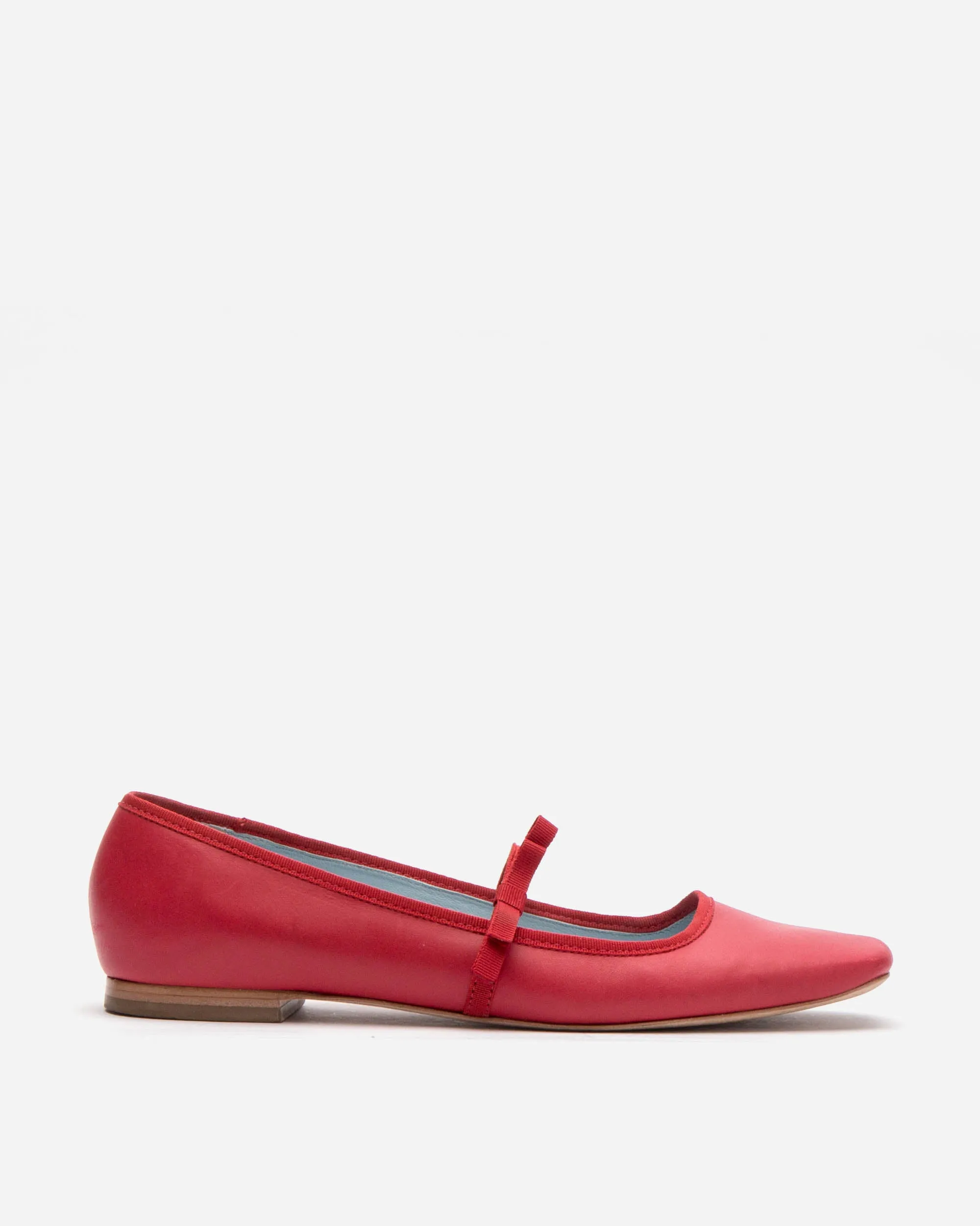 Jude Mary Jane Flat - Leather Red