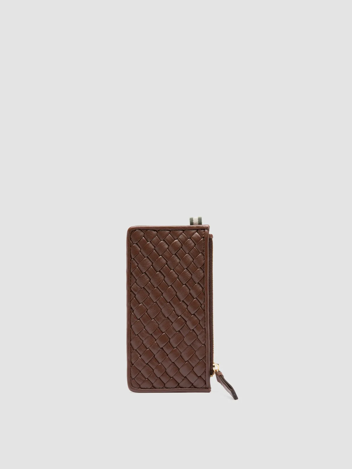 JULIET 103 - Brown Woven Leather Card Holder