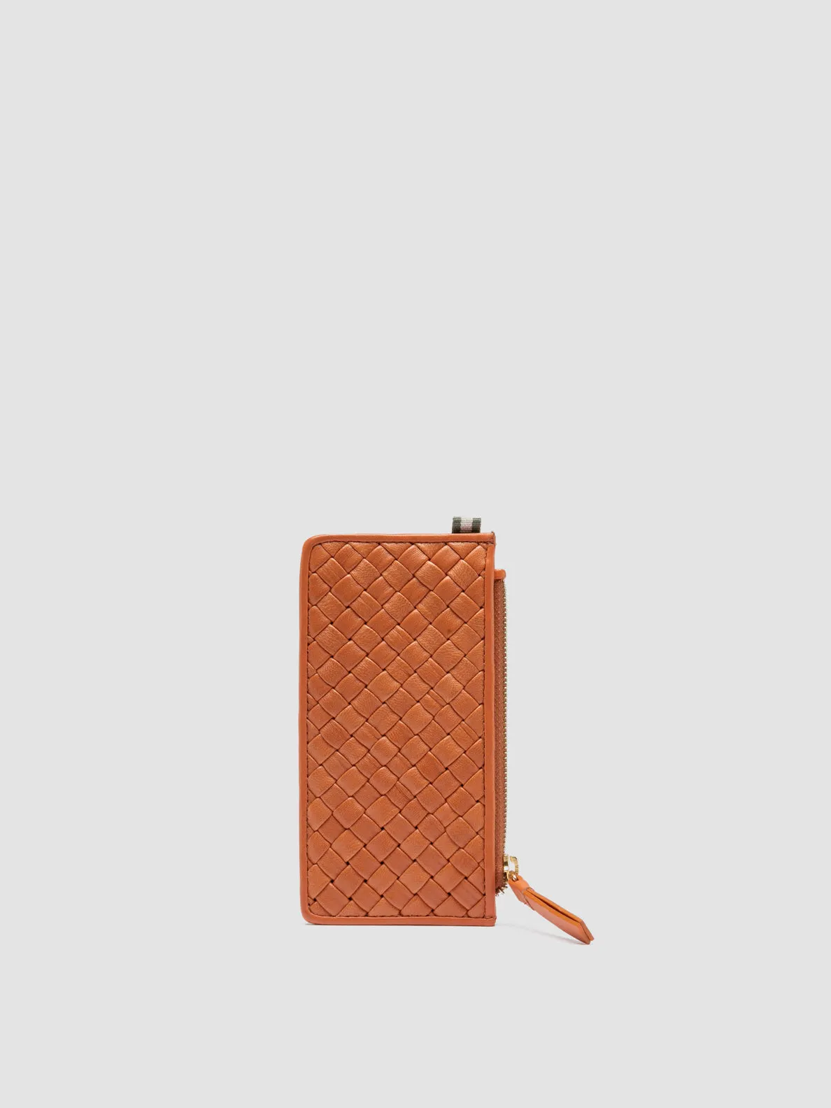 JULIET 103 - Orange Woven Leather Card Holder