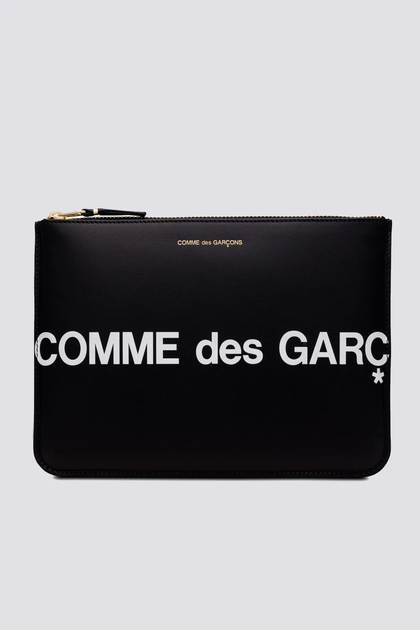 Leather Huge Logo Zip Wallet - Black - SA5100HL
