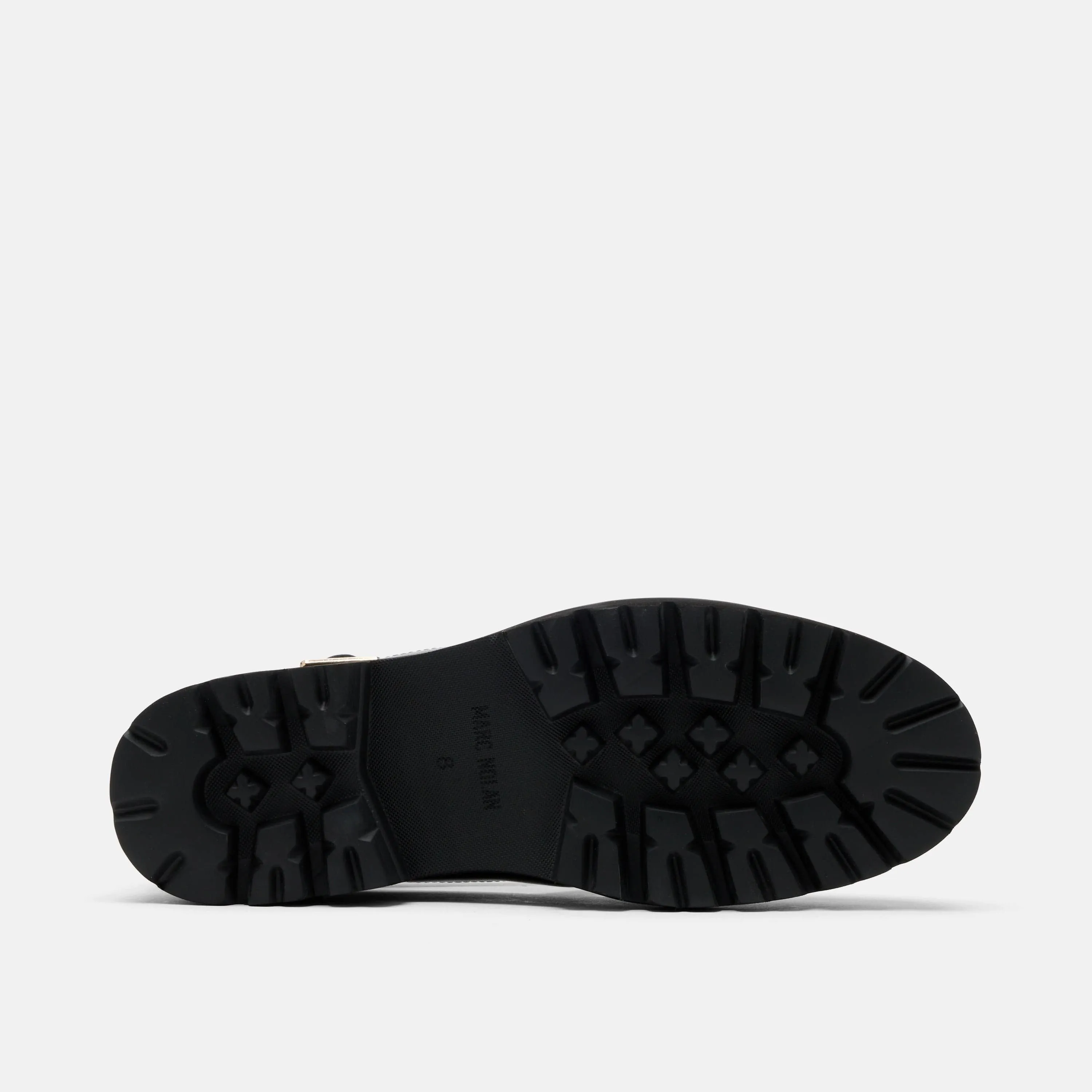 Magellan Black Leather Lug Fisherman Sandals