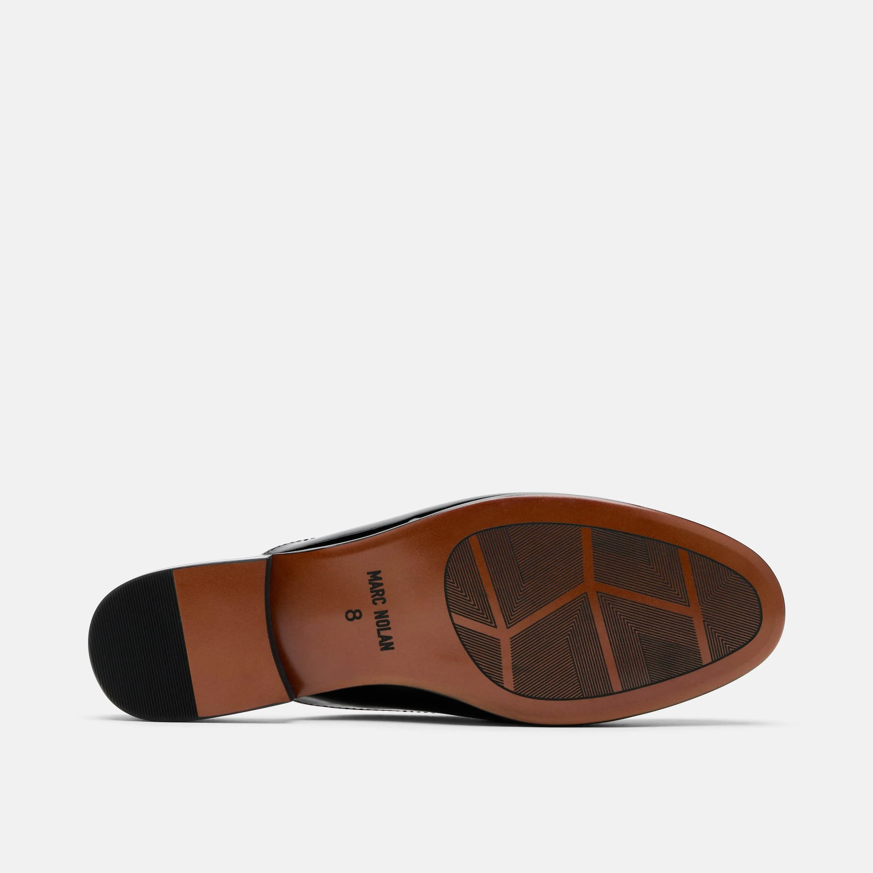 Ms. Del Sol Black/White Patent Loafer Mule