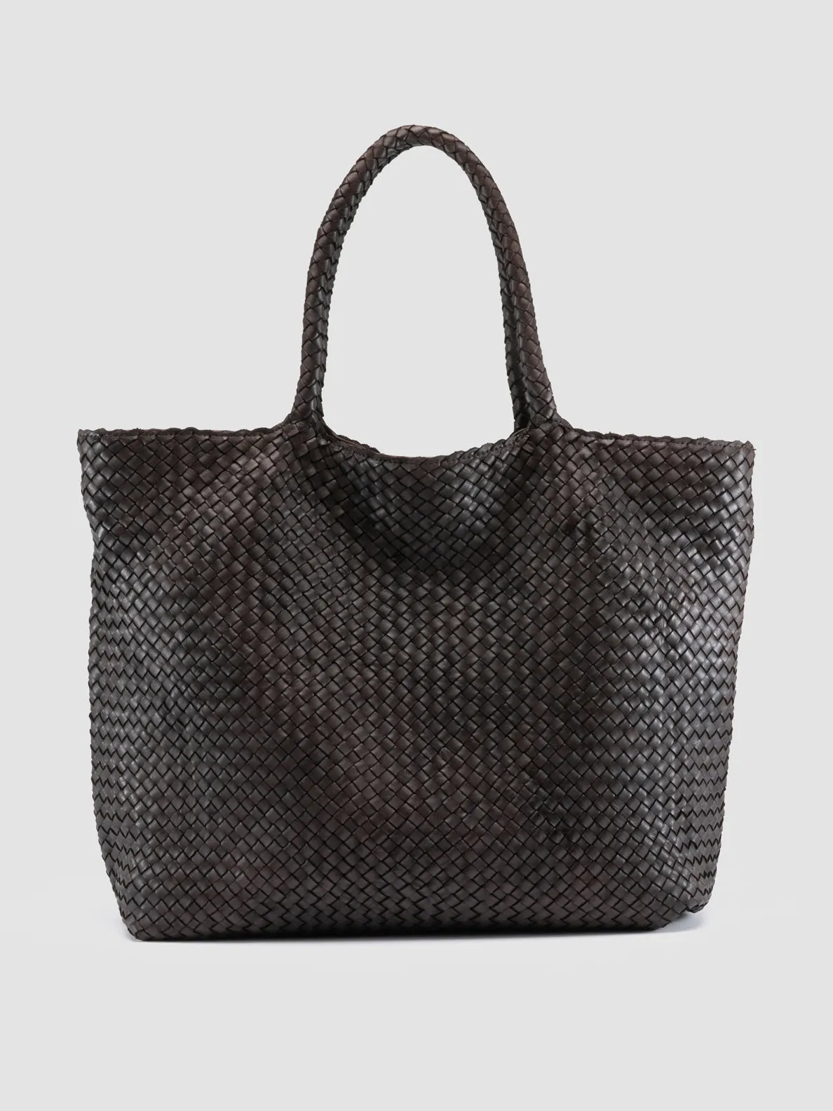 OC CLASS 35 Woven - Brown Leather Tote Bag