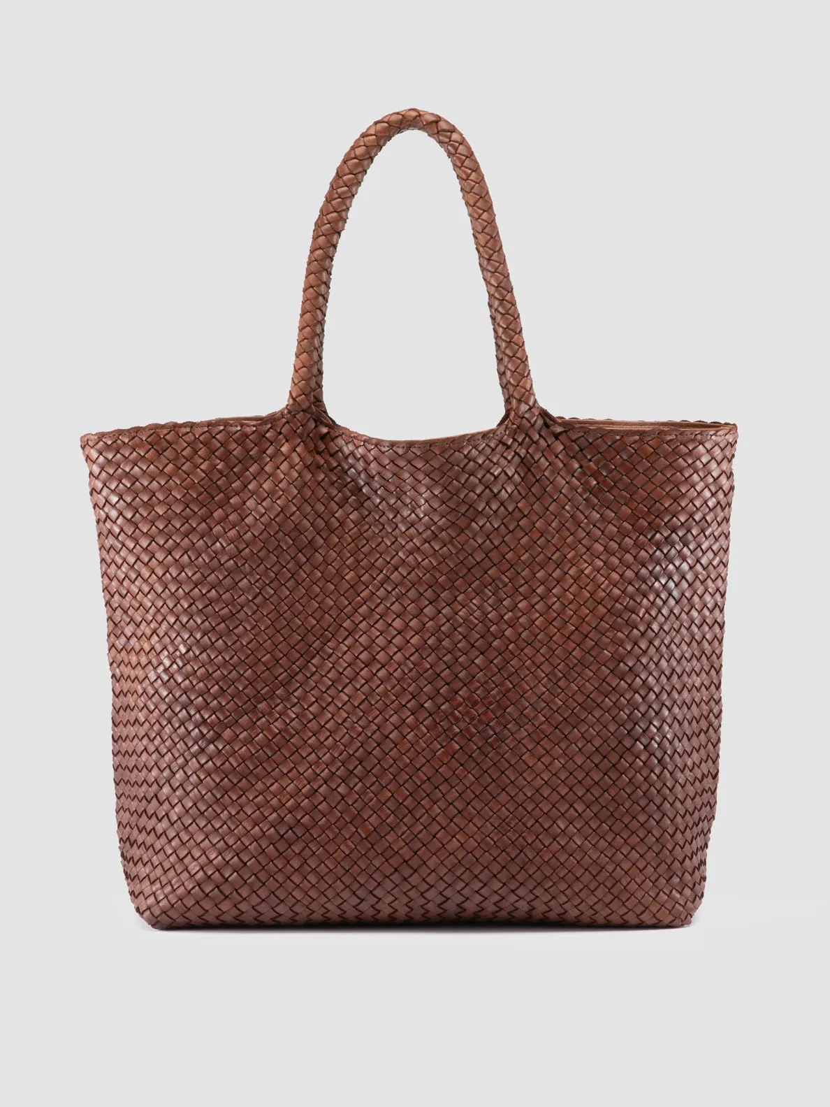 OC CLASS 35 Woven - Brown Leather Tote Bag