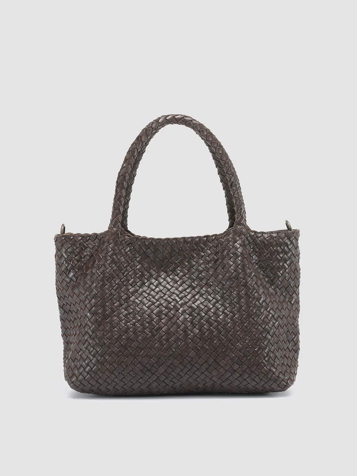 OC CLASS 48 - Brown Woven Leather tote bag
