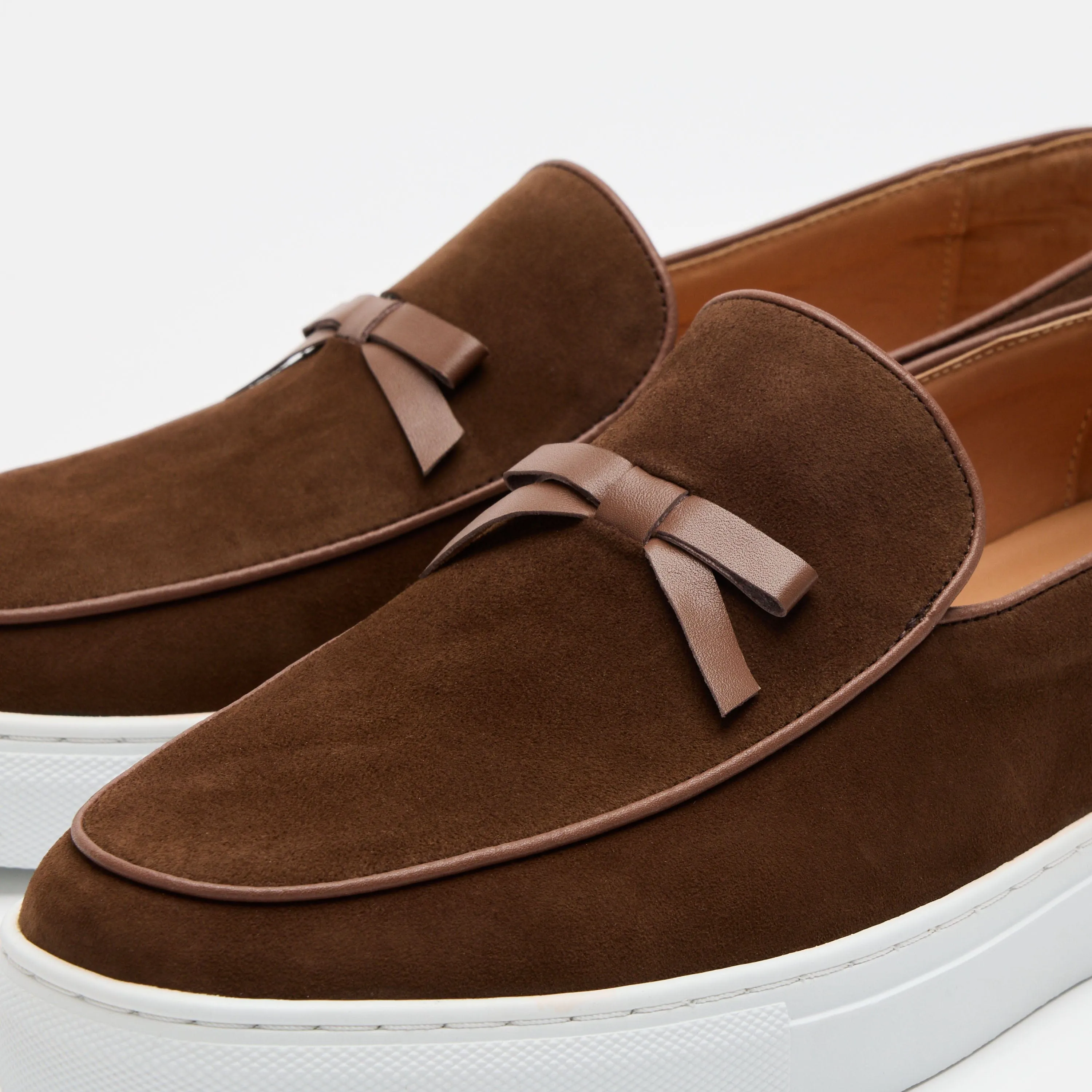 Odell Chocolate Suede Belgian Loafer Sneakers