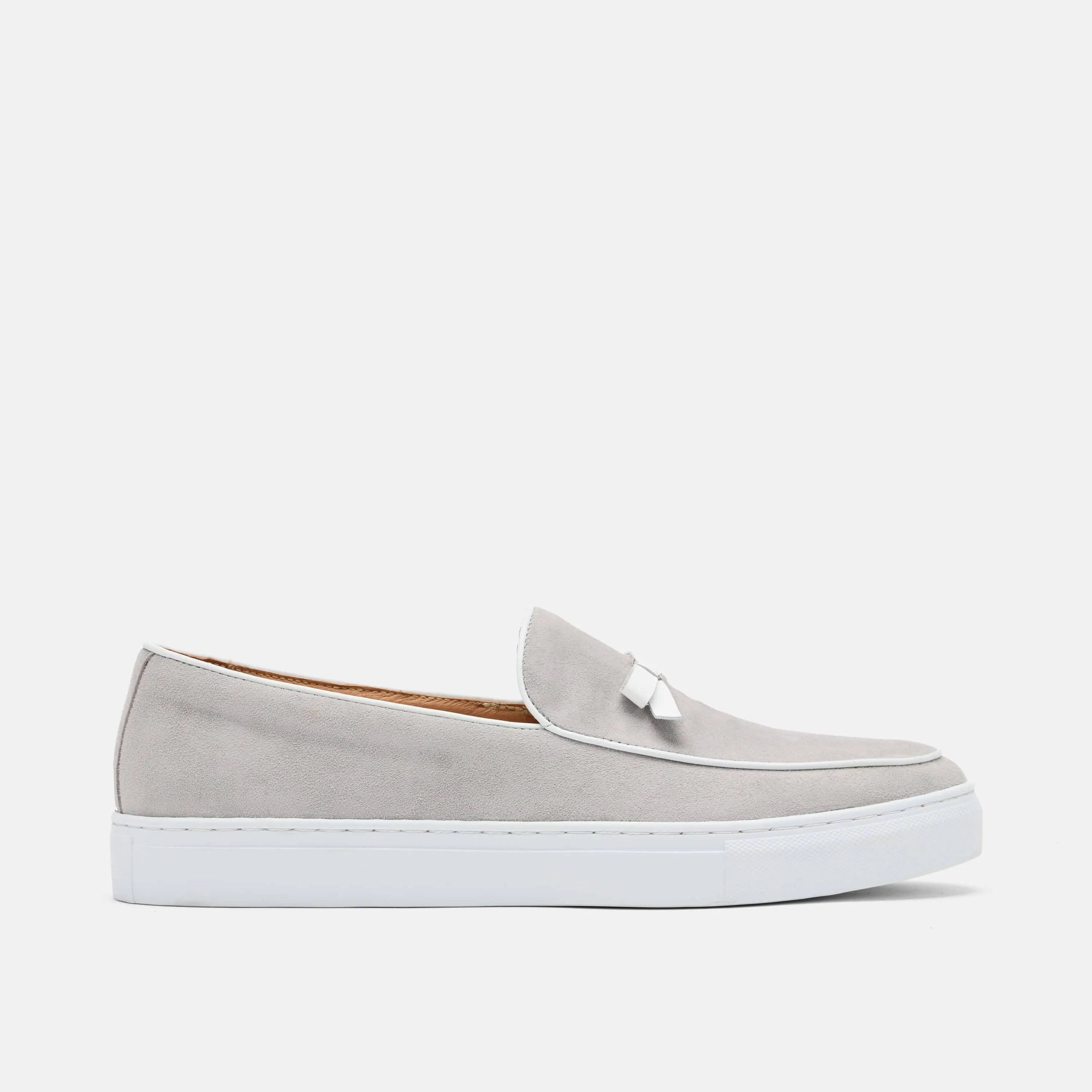 Odell Light Grey Suede Belgian Loafer Sneakers