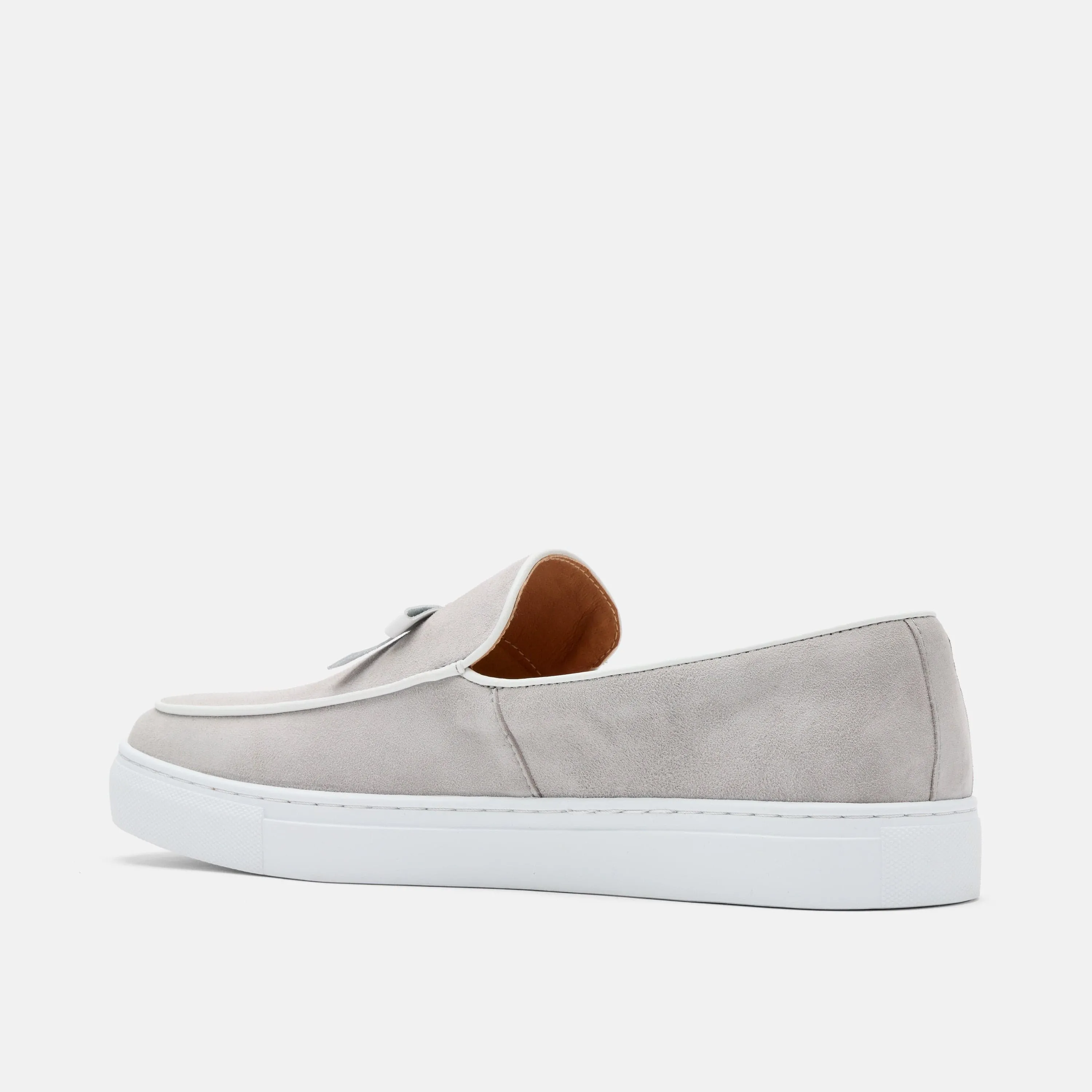Odell Light Grey Suede Belgian Loafer Sneakers