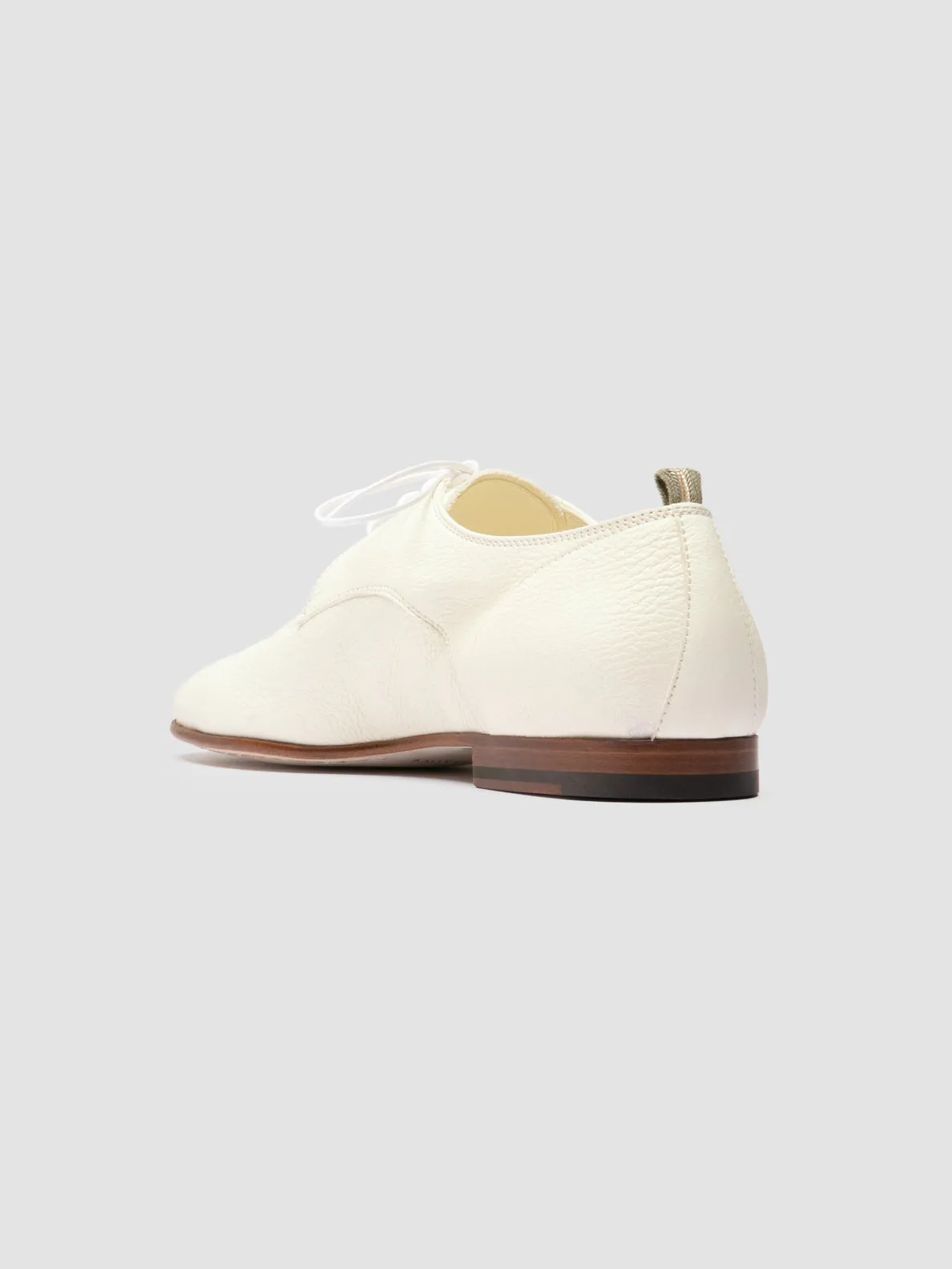 OLIVER 007 - White Leather Derby Shoes