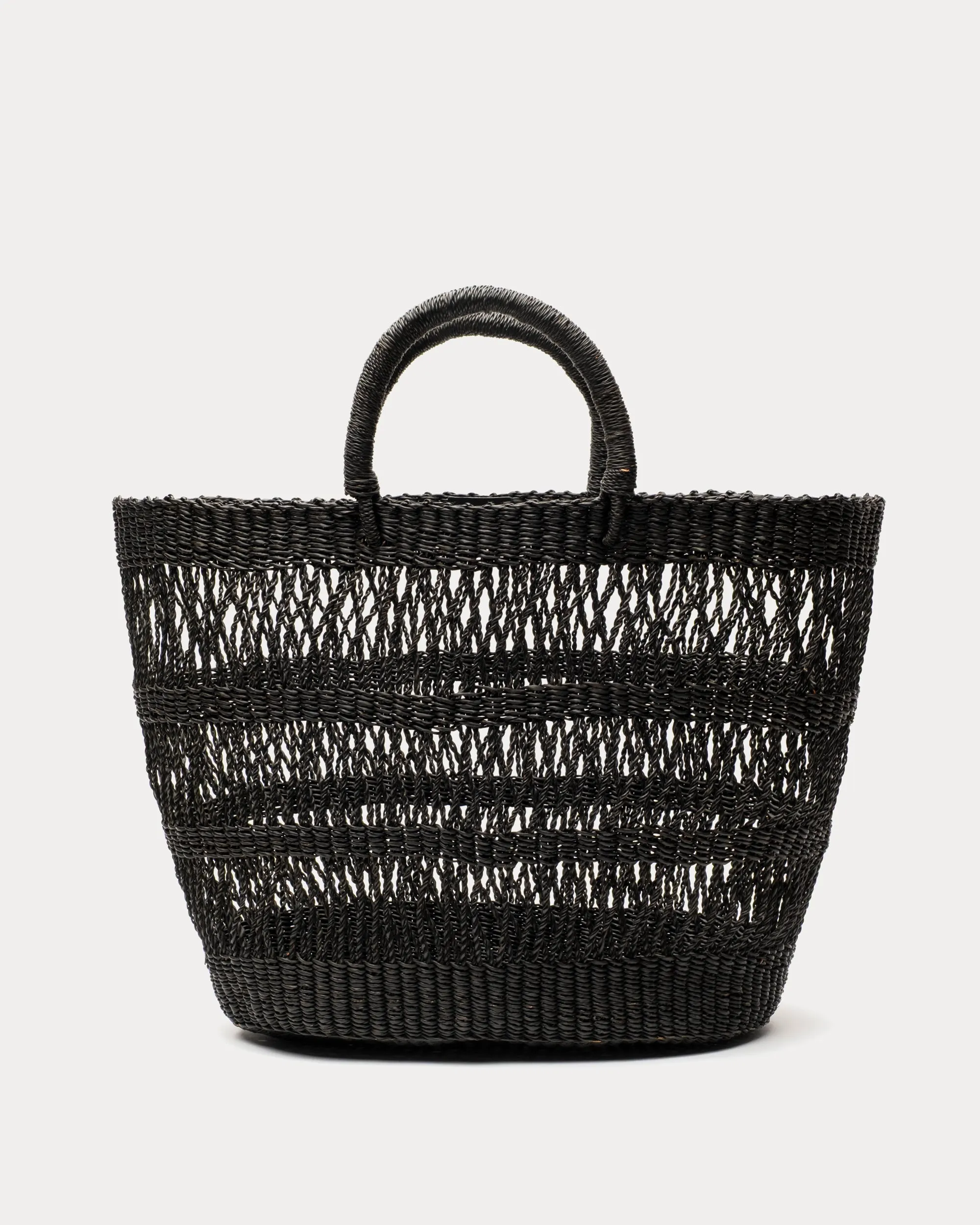 Open Weave Bolga Tote - Black