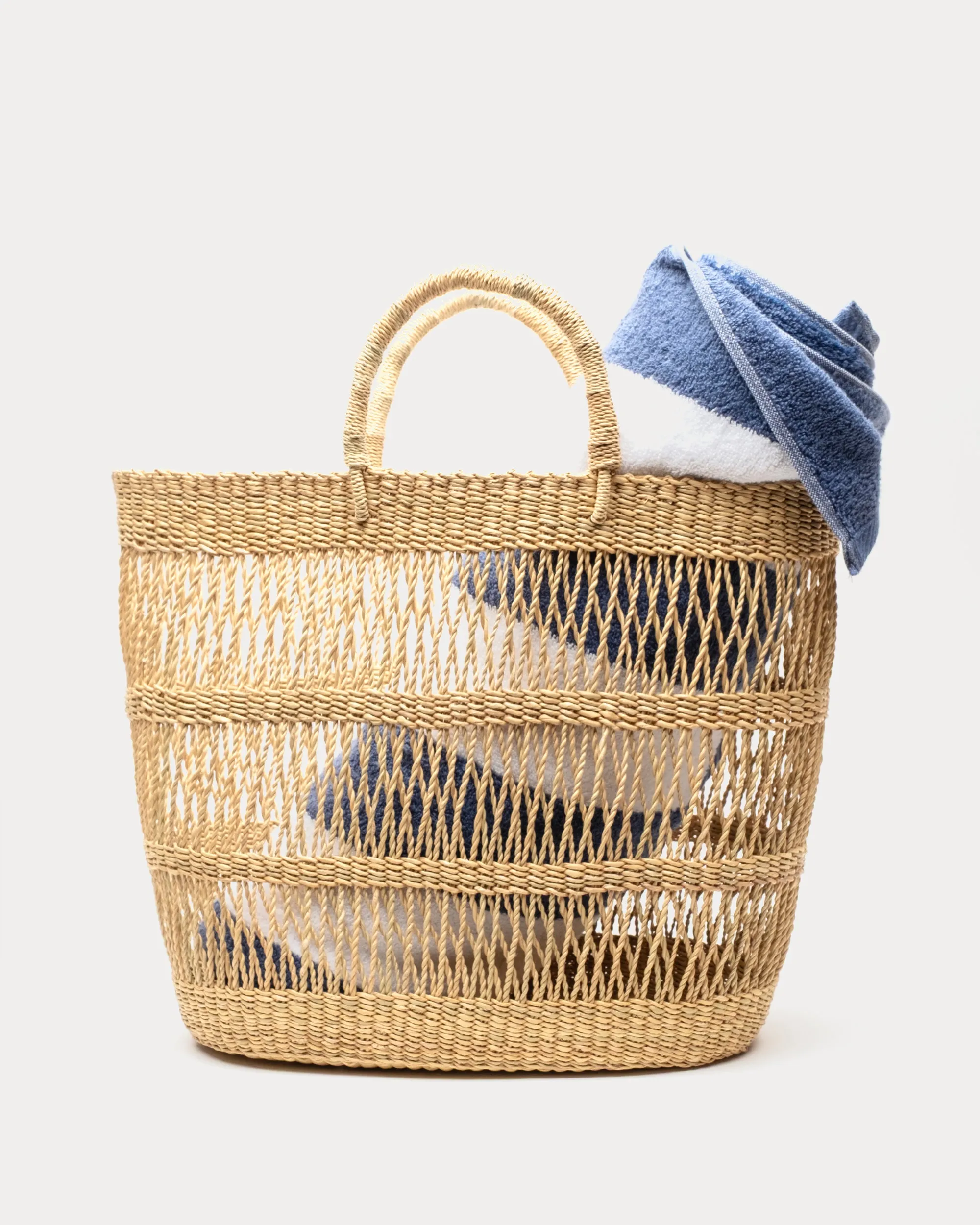 Open Weave Bolga Tote - Natural