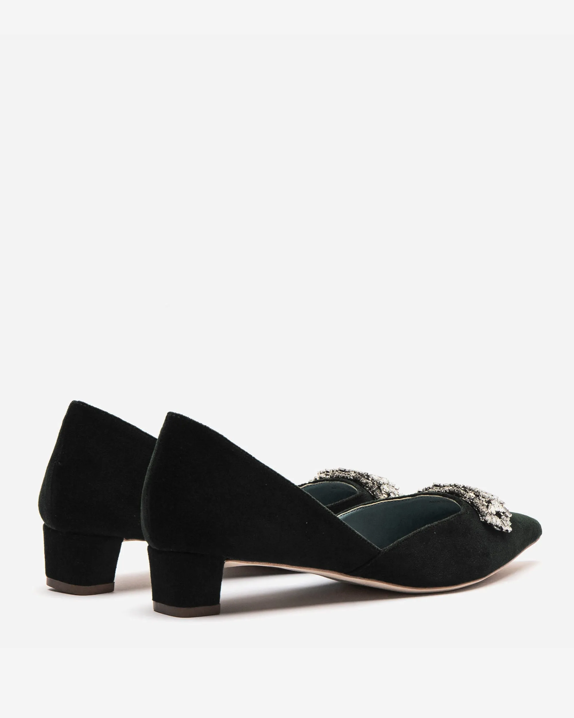Paula Mini Block Heel - Velvet Black