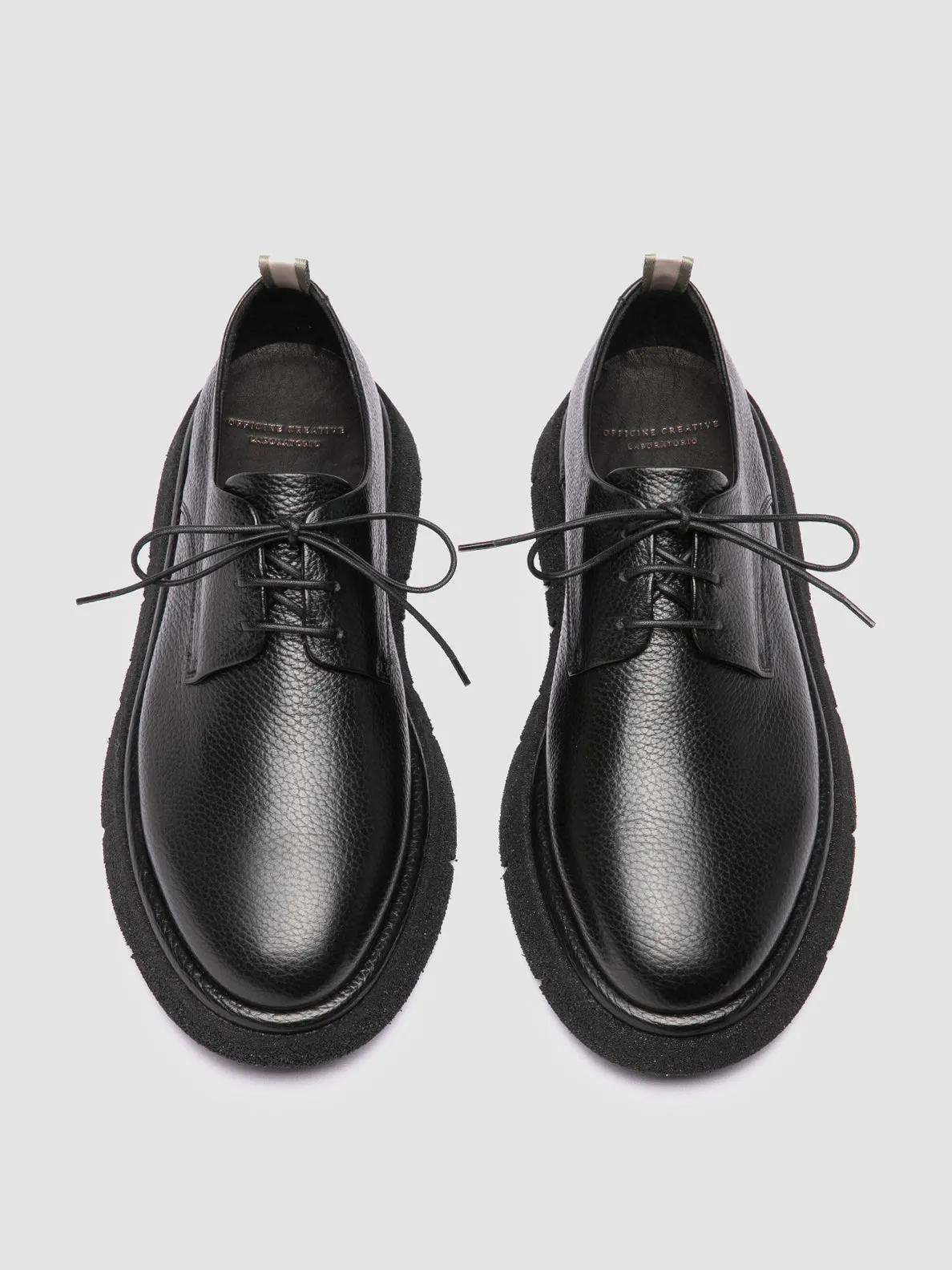 SATURNINE 001 - Black Leather Derby Shoes