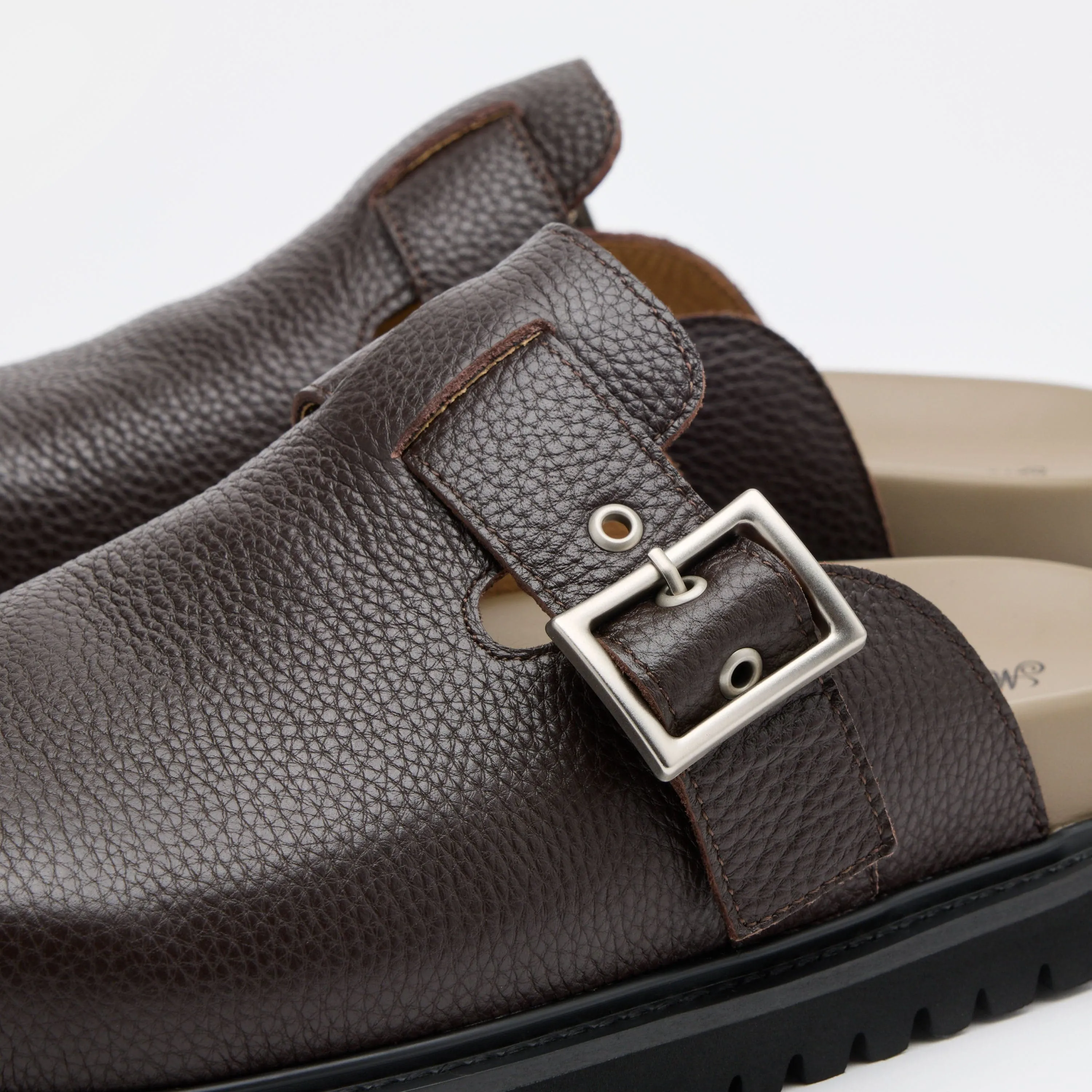 Shiloh Dark Brown Leather Loafer Mules