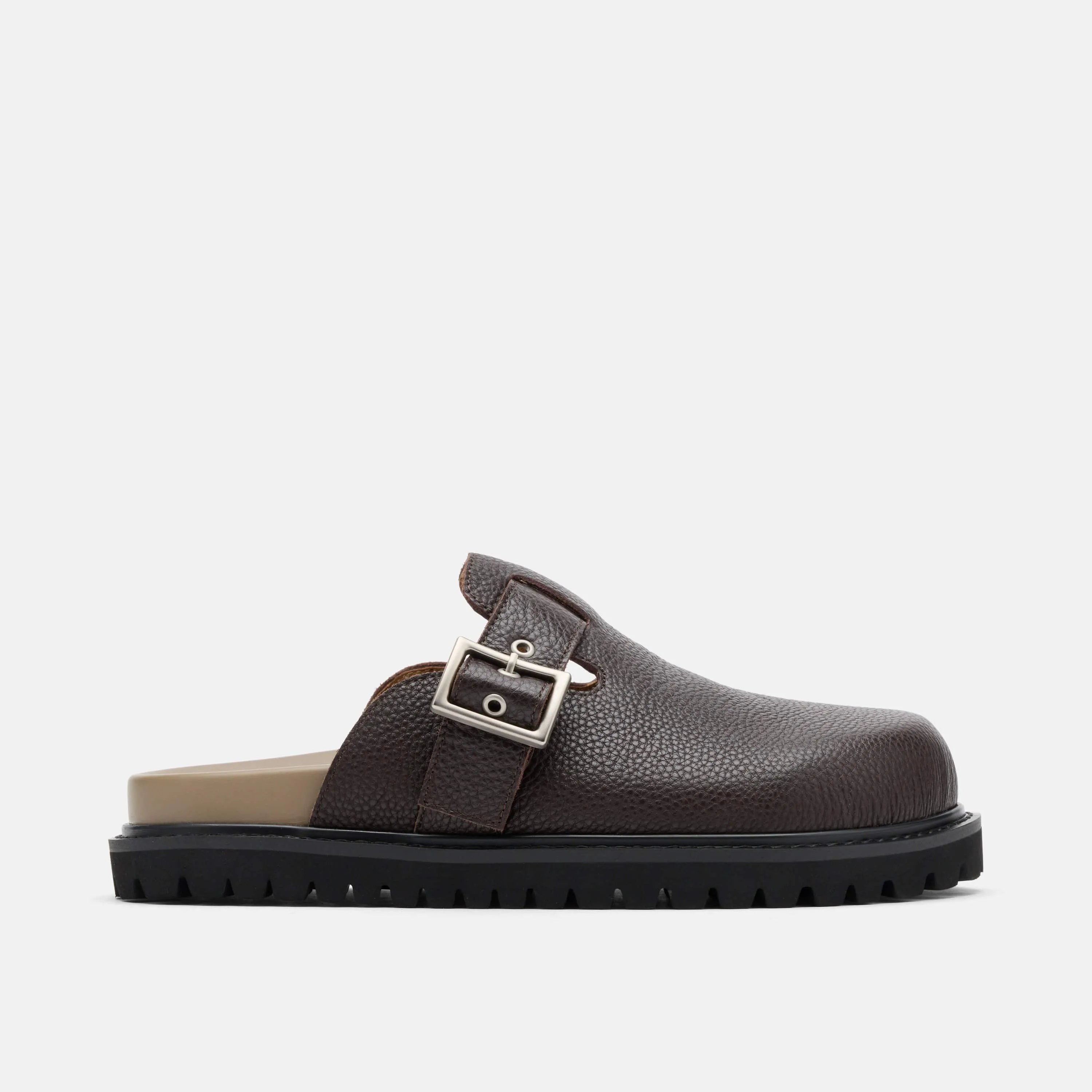 Shiloh Dark Brown Leather Loafer Mules