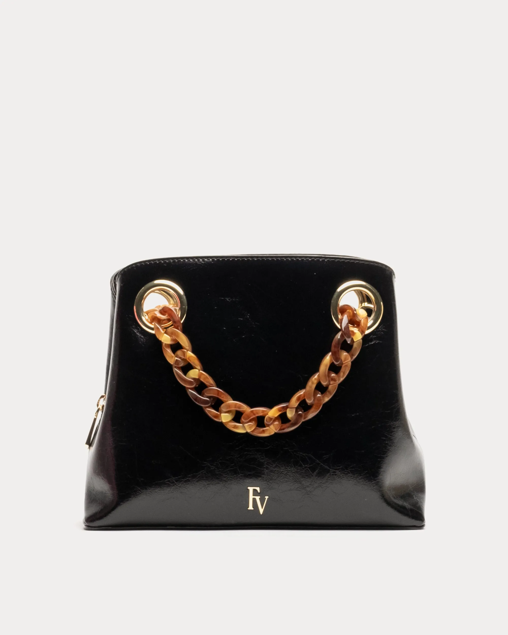 Skip Tote - Crinkled Leather Black