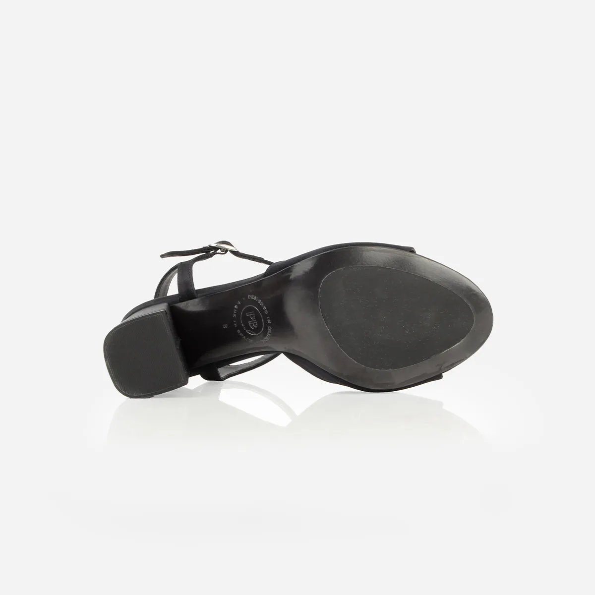 The Monica Heeled Sandal Black Satin